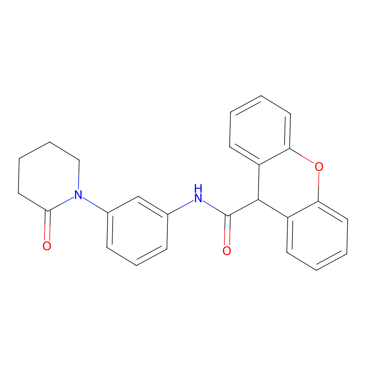 N-[3-(2-oxopiperidin-1-yl)phenyl]-9H-xanthene-9-carboxamide molecular structure, CAS 1210461-42-9