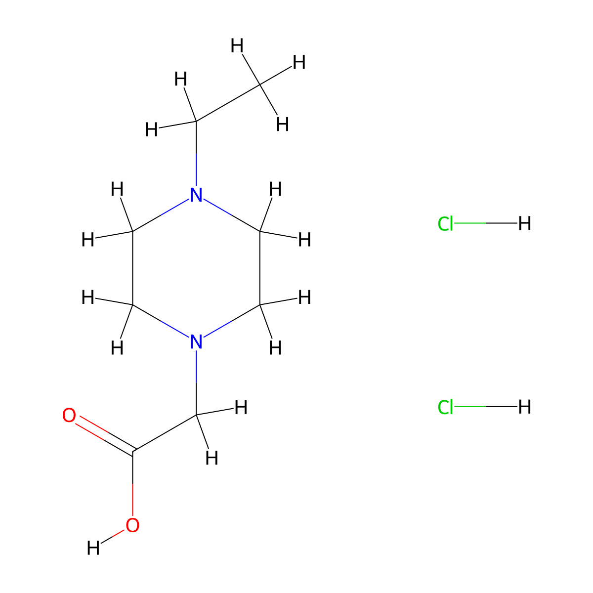 2-(4-Ethylpiperazin-1-yl)acetic acid dihydrochloride molecular structure, CAS 1210463-72-1