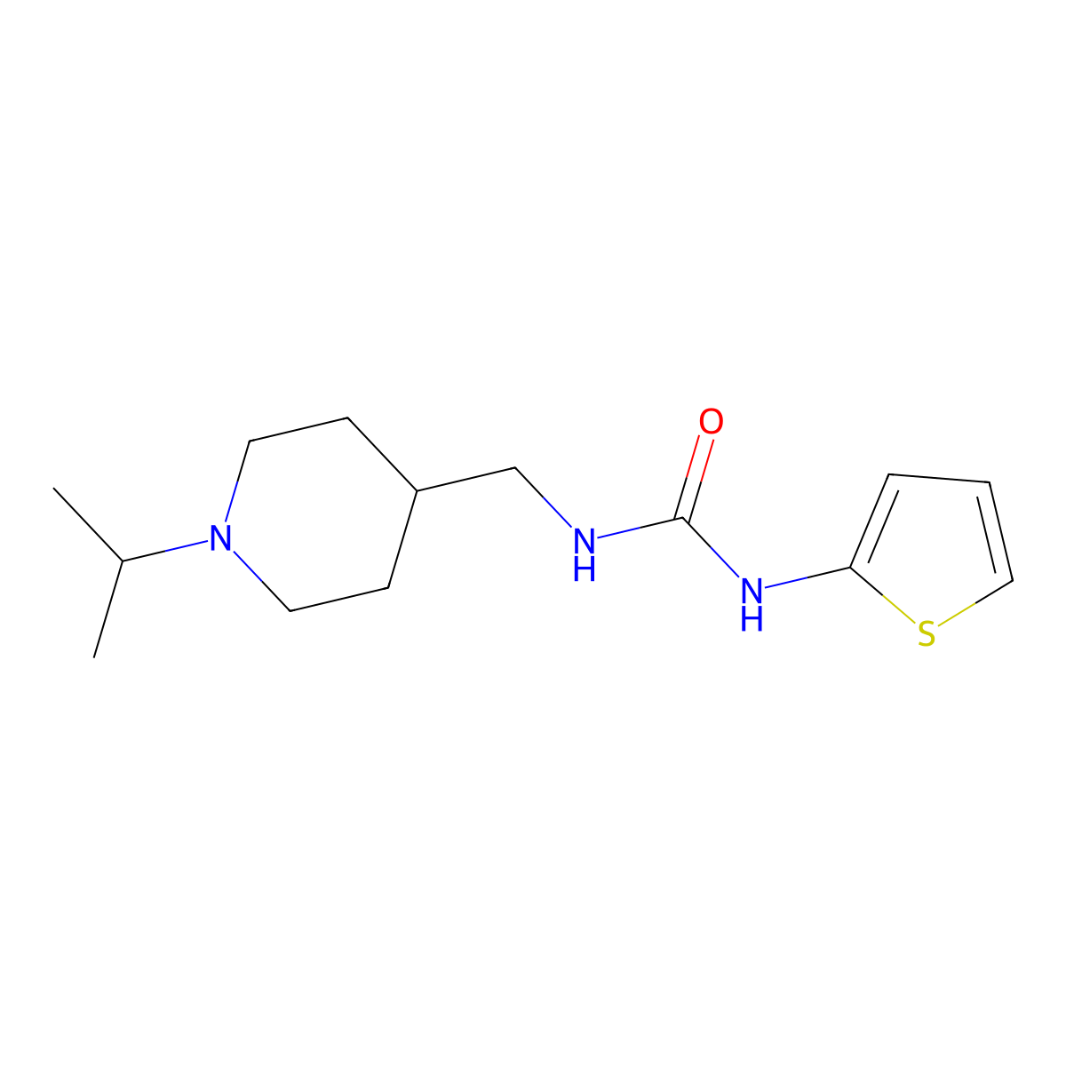 1-((1-Isopropylpiperidin-4-yl)methyl)-3-(thiophen-2-yl)urea molecular structure, CAS 1210467-86-9