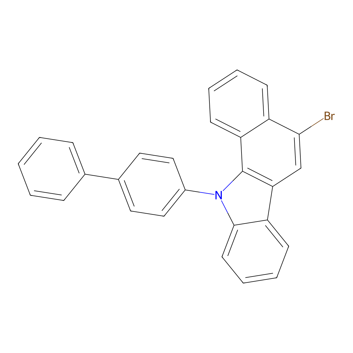 11-([1,1'-biphenyl]-4-yl)-5-bromo-11H-benzo[a]carbazole molecular structure, CAS 1210469-50-3
