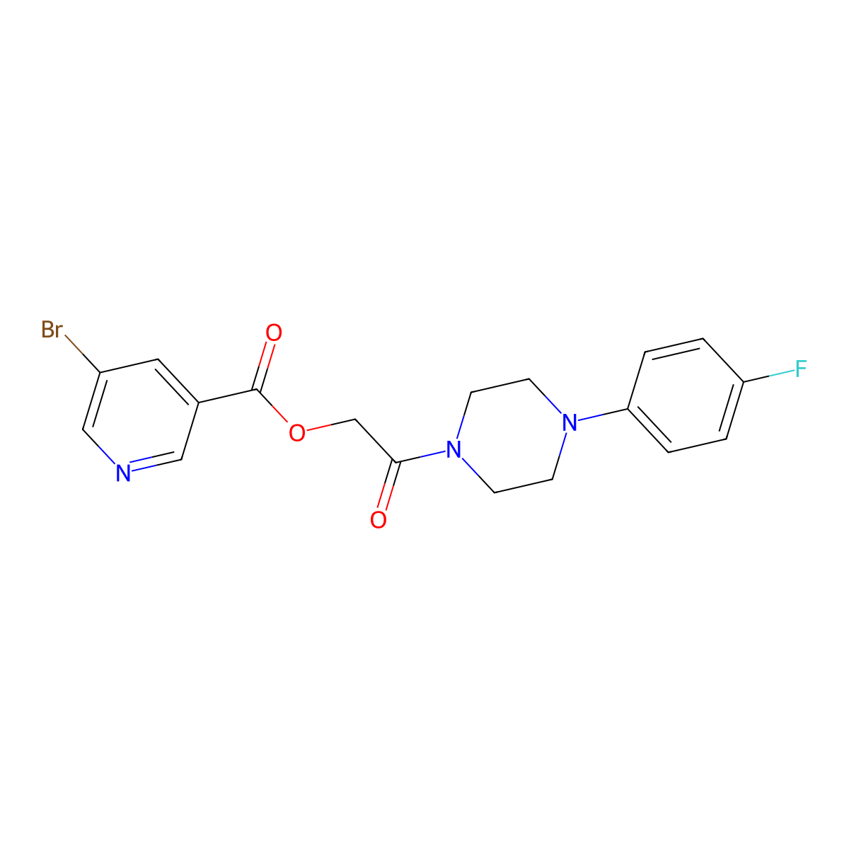 2-[4-(4-Fluorophenyl)piperazin-1-yl]-2-oxoethyl 5-bromopyridine-3-carboxylate molecular structure, CAS 1210470-57-7