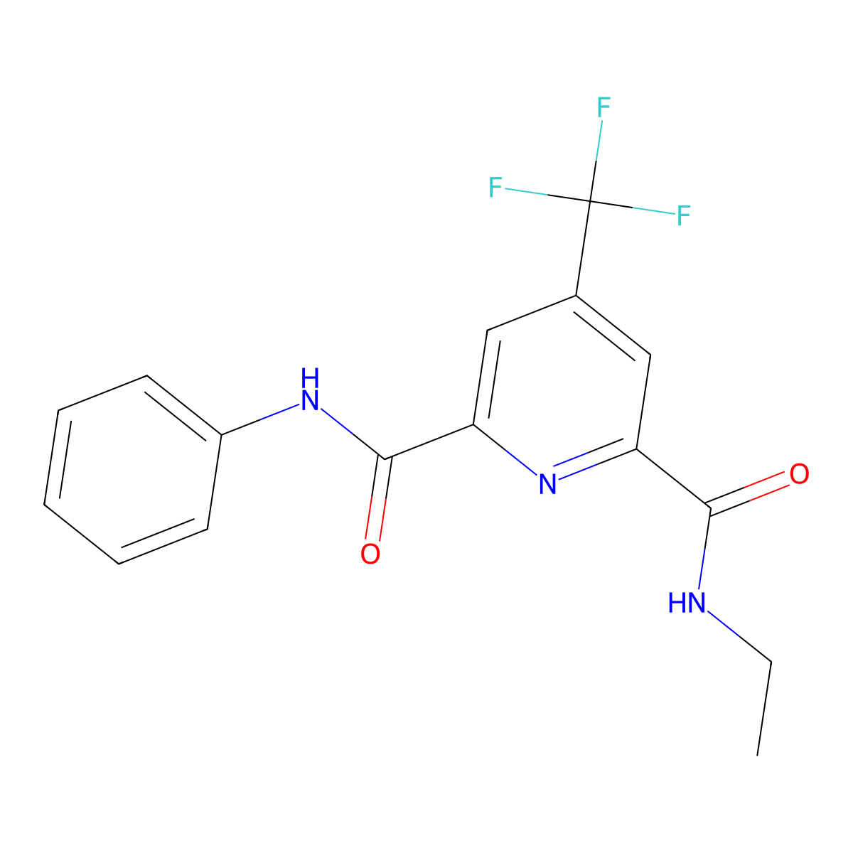 N~2~-ethyl-N~6~-phenyl-4-(trifluoromethyl)-2,6-pyridinedicarboxamide molecular structure, CAS 1210471-79-6