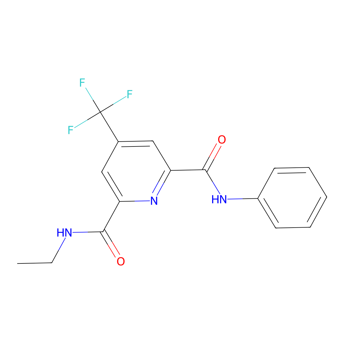 N~2~-ethyl-N~6~-phenyl-4-(trifluoromethyl)-2,6-pyridinedicarboxamide molecular structure, CAS 1210471-79-6