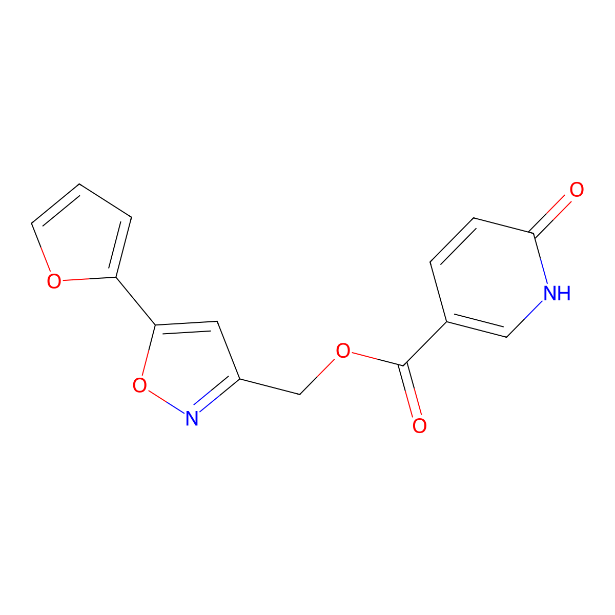 (5-(Furan-2-yl)isoxazol-3-yl)methyl 6-oxo-1,6-dihydropyridine-3-carboxylate molecular structure, CAS 1210473-42-9