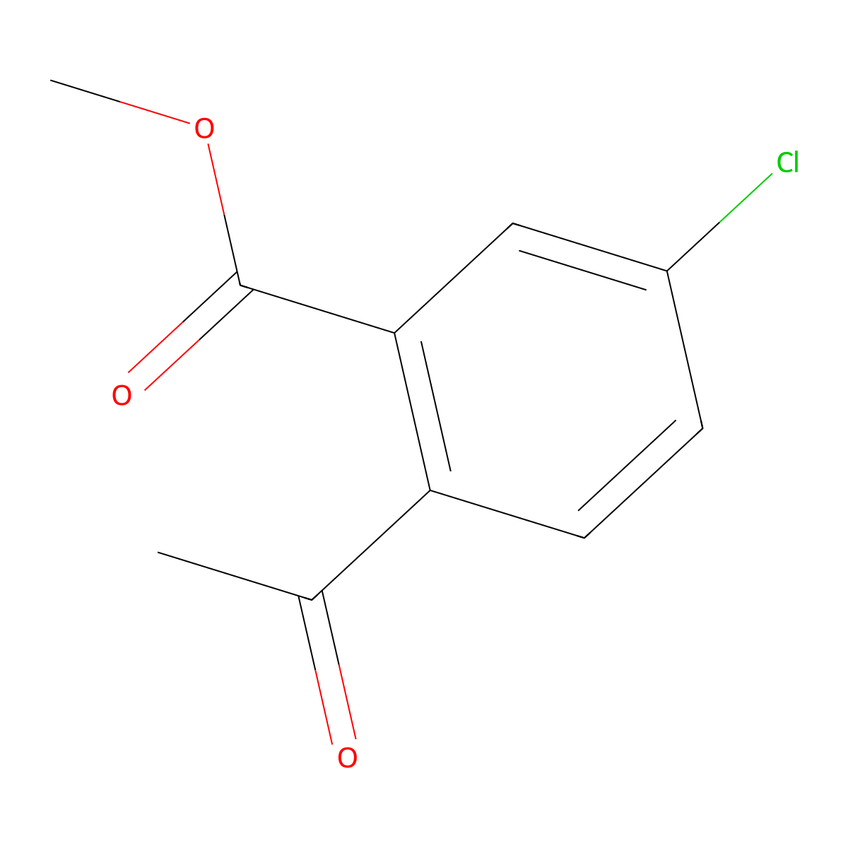 Methyl 2-acetyl-5-chlorobenzoate molecular structure, CAS 1210474-89-7