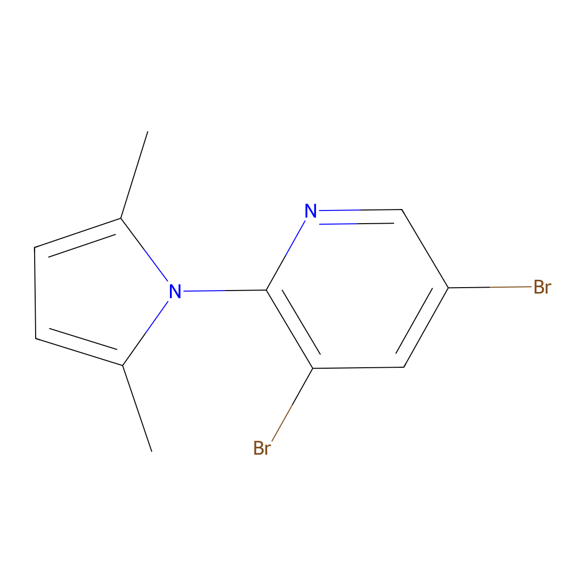3,5-dibromo-2-(2,5-dimethyl-1H-pyrrol-1-yl)pyridine molecular structure, CAS 1210477-73-8