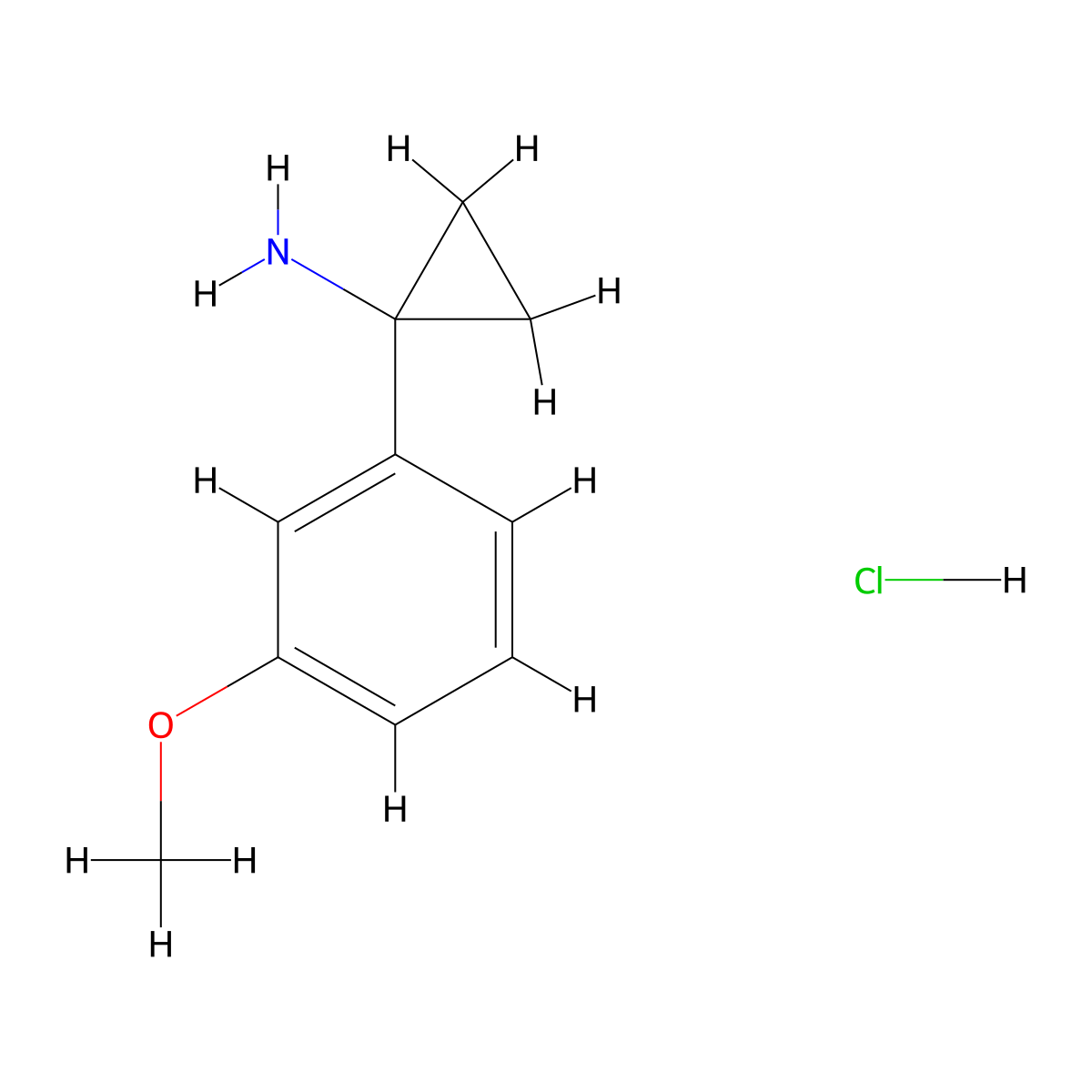 1-(3-Methoxyphenyl)cyclopropan-1-amine hydrochloride molecular structure, CAS 1210485-67-8