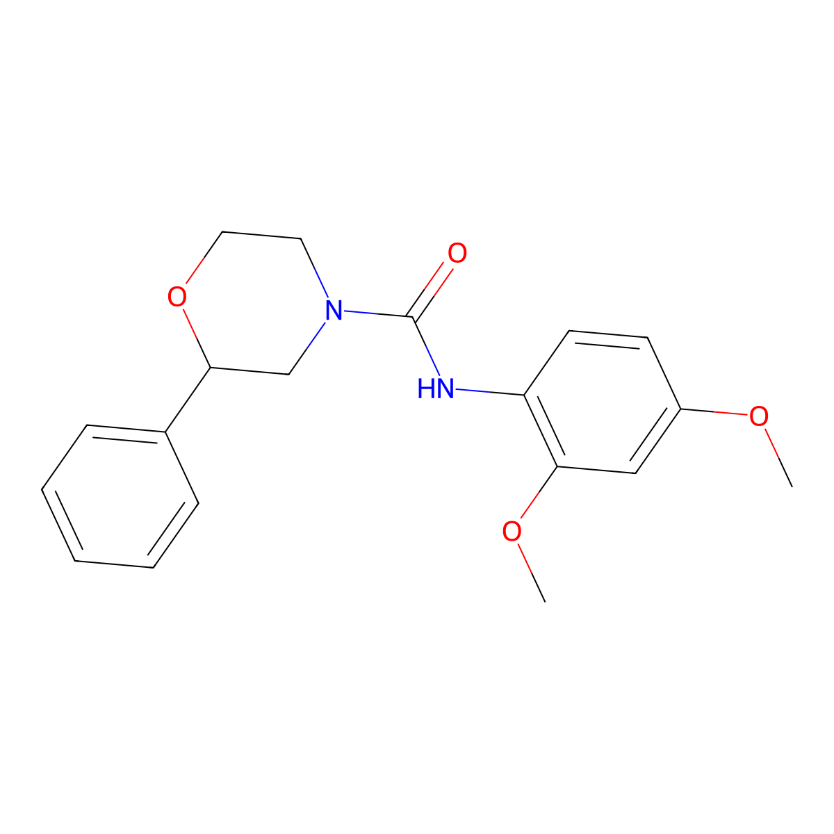 N-(2,4-dimethoxyphenyl)-2-phenylmorpholine-4-carboxamide molecular structure, CAS 1210486-07-9