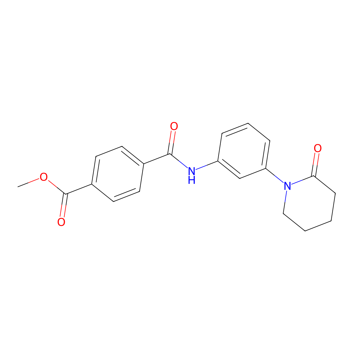 Methyl 4-((3-(2-oxopiperidin-1-yl)phenyl)carbamoyl)benzoate molecular structure, CAS 1210486-82-0
