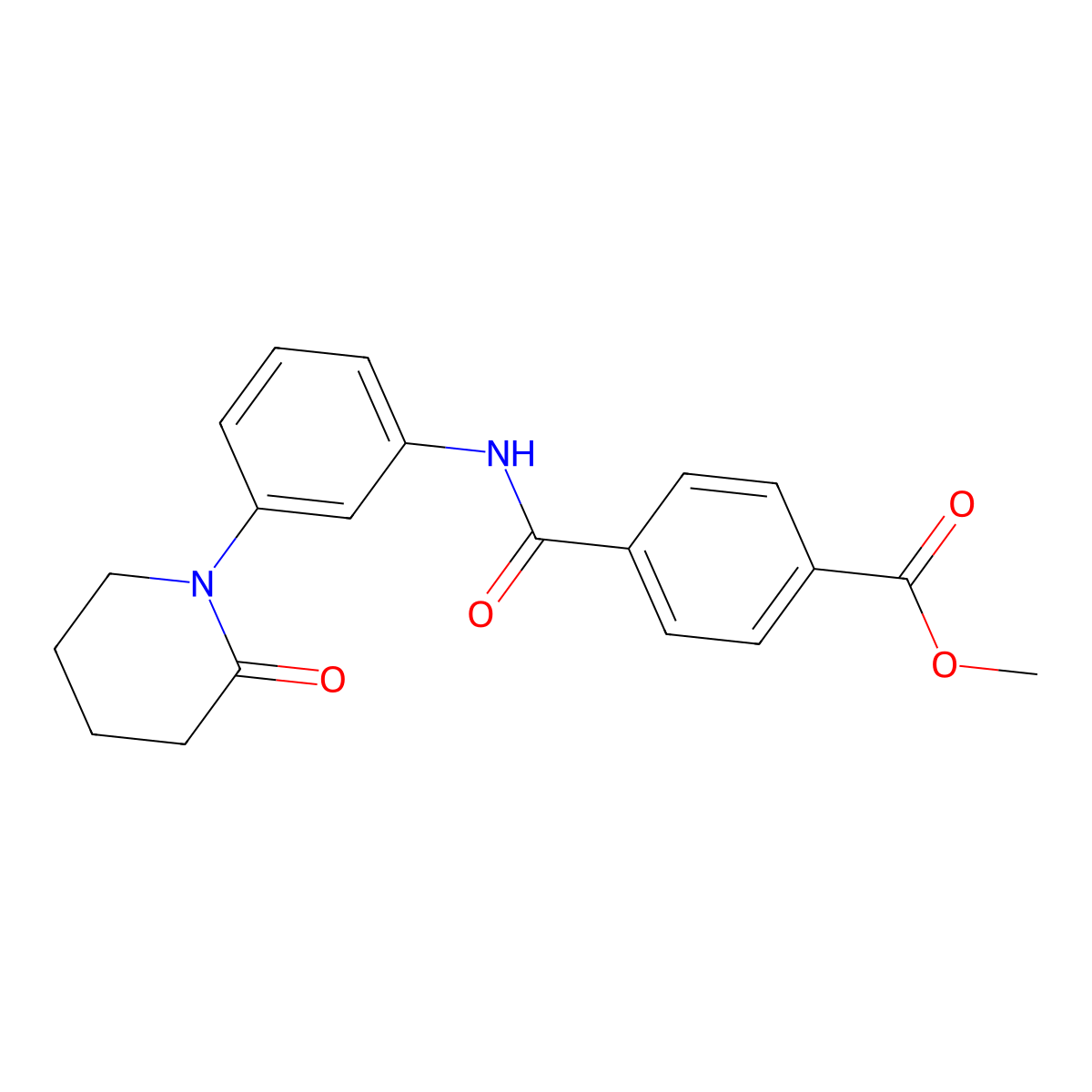 Methyl 4-((3-(2-oxopiperidin-1-yl)phenyl)carbamoyl)benzoate molecular structure, CAS 1210486-82-0