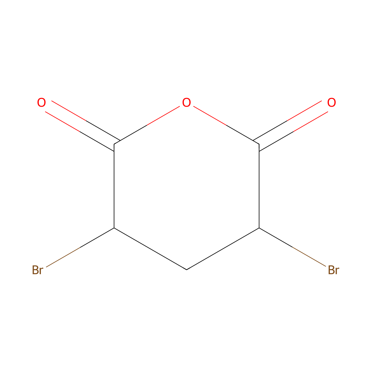 3,5-Dibromo-dihydro-pyran-2,6-dione molecular structure, CAS 121049-89-6