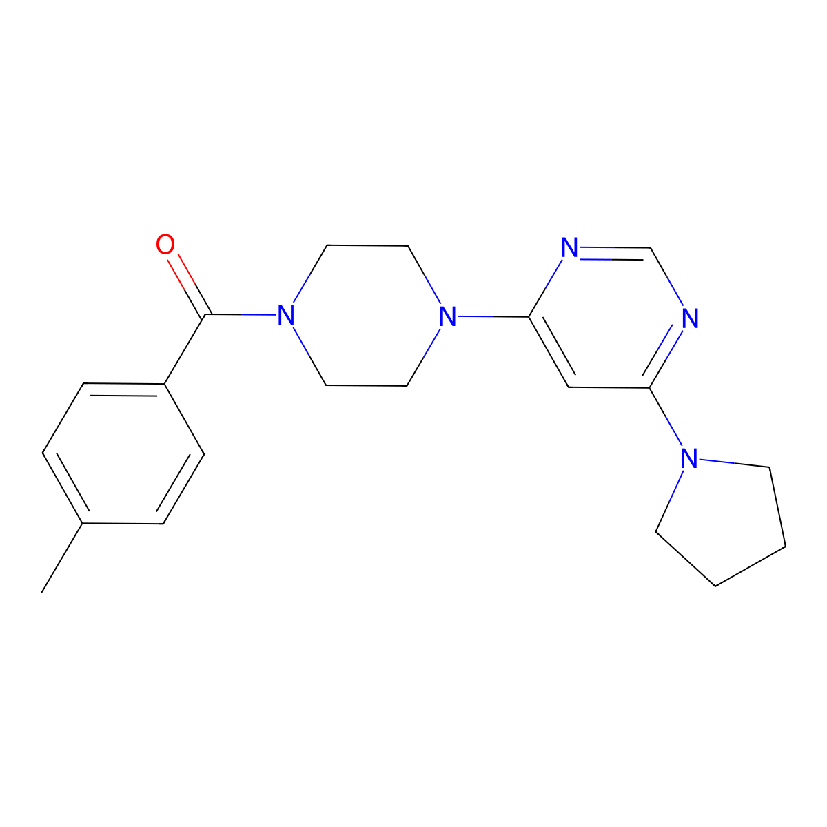 (4-(6-(Pyrrolidin-1-yl)pyrimidin-4-yl)piperazin-1-yl)(p-tolyl)methanone molecular structure, CAS 1210491-99-8