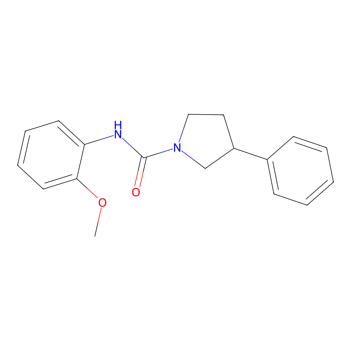 N-(2-methoxyphenyl)-3-phenylpyrrolidine-1-carboxamide molecular structure, CAS 1210494-61-3