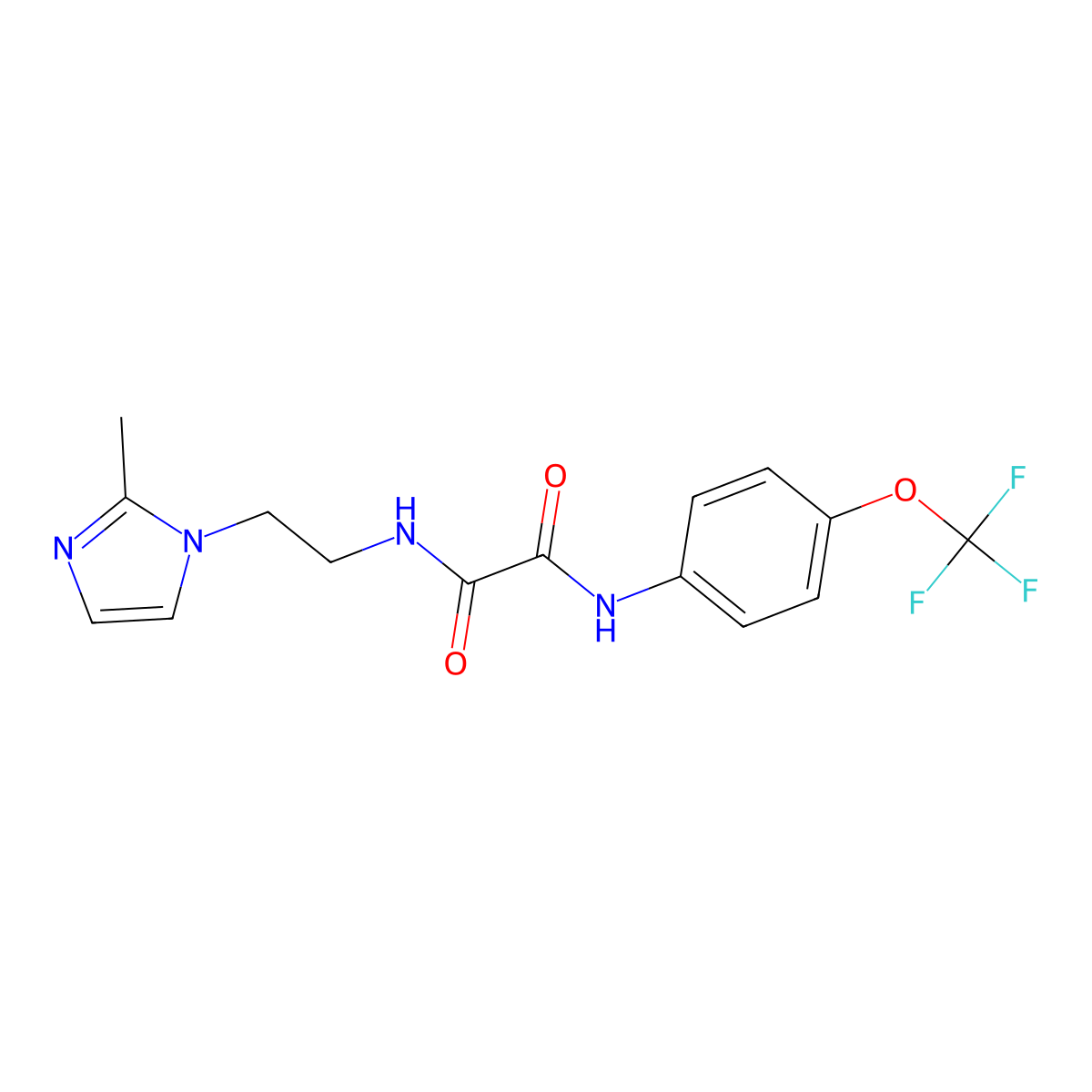 N1-(2-(2-methyl-1H-imidazol-1-yl)ethyl)-N2-(4-(trifluoromethoxy)phenyl)oxalamide molecular structure, CAS 1210496-62-0