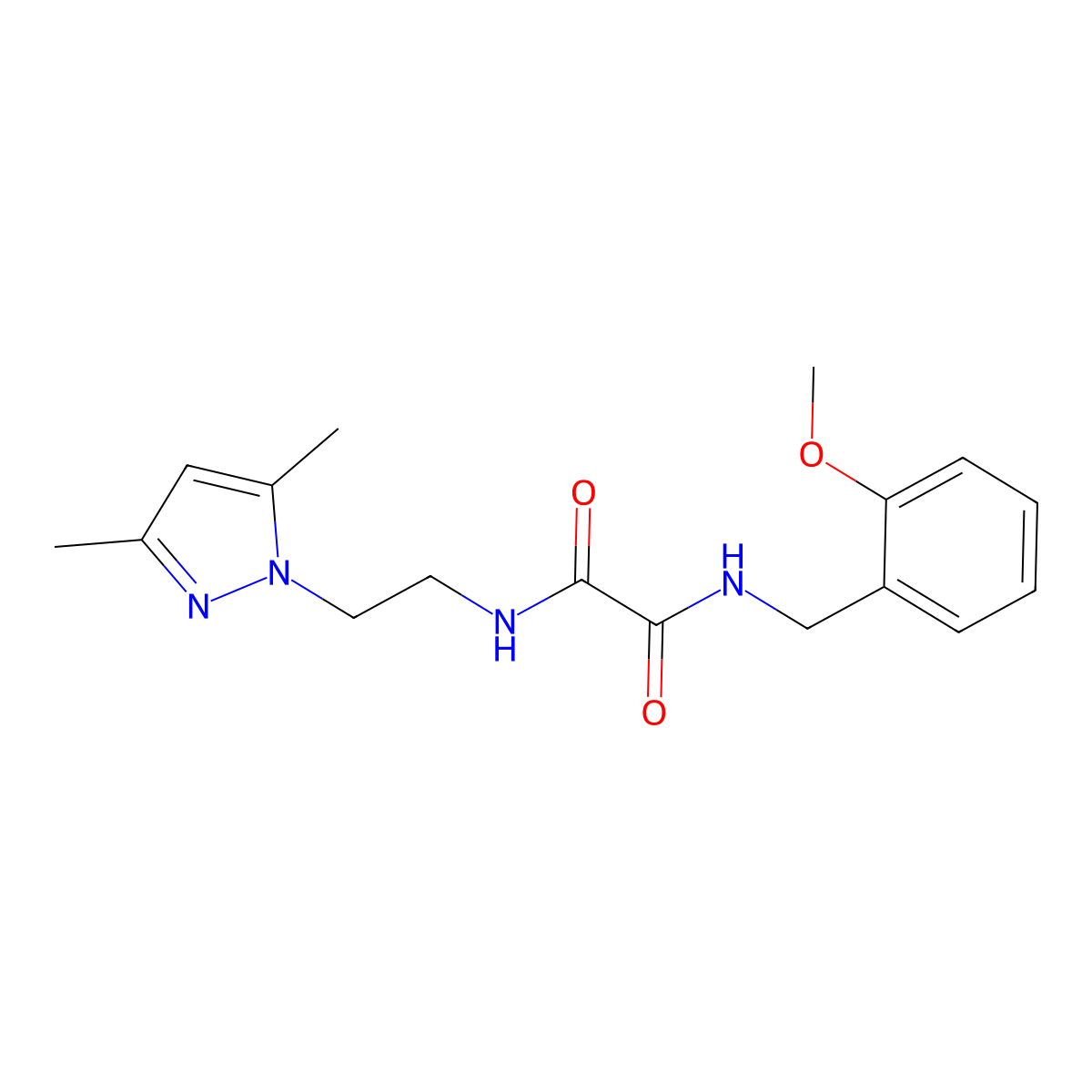 N1-(2-(3,5-dimethyl-1H-pyrazol-1-yl)ethyl)-N2-(2-methoxybenzyl)oxalamide molecular structure, CAS 1210497-42-9