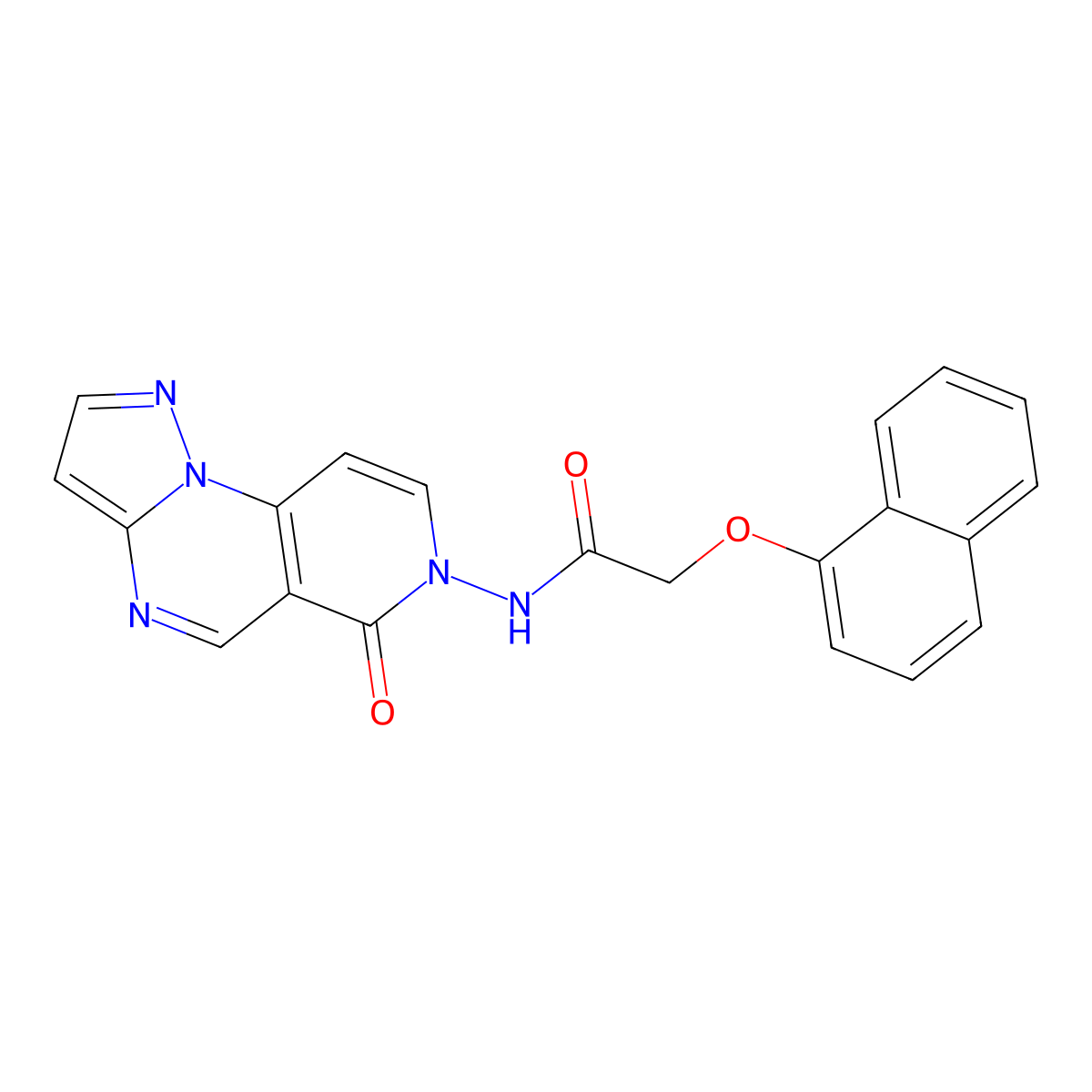 2-(1-naphthyloxy)-N-(6-oxopyrazolo[1,5-a]pyrido[3,4-e]pyrimidin-7(6H)-yl)acetamide molecular structure, CAS 1210498-09-1
