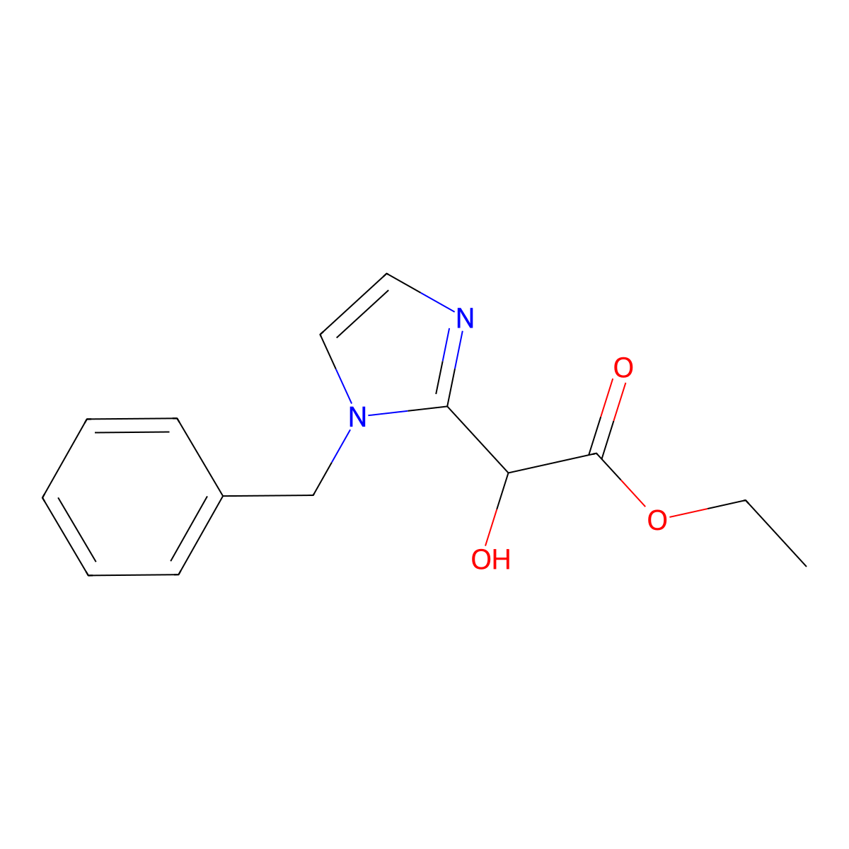 ethyl 2-(1-benzyl-1H-imidazol-2-yl)-2-hydroxyacetate molecular structure, CAS 1210502-30-9