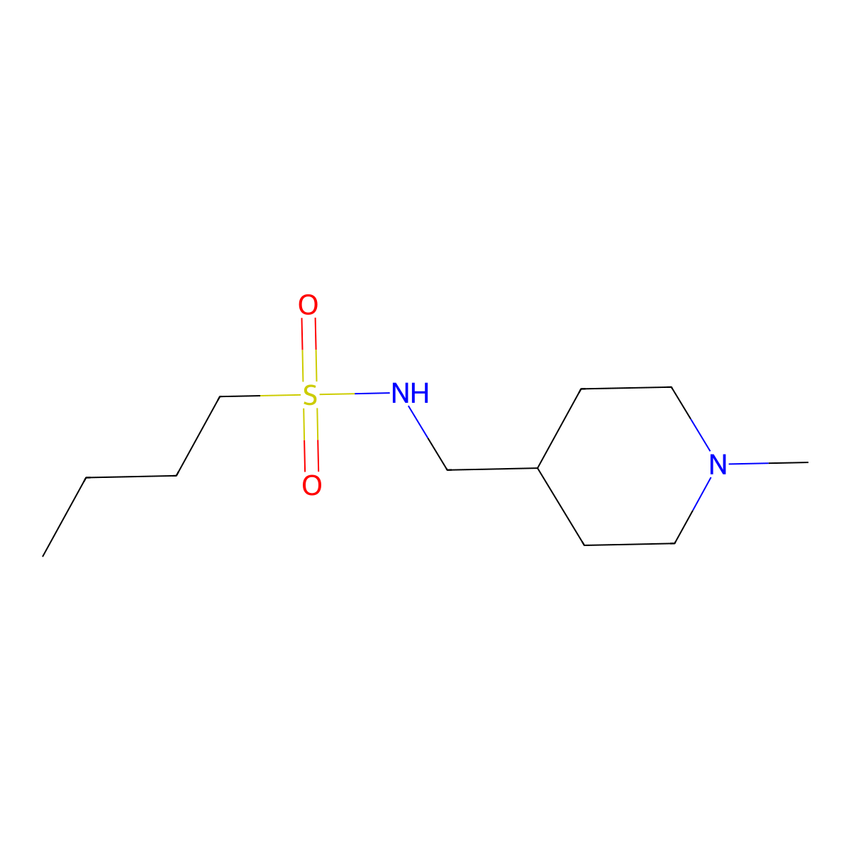 N-[(1-methylpiperidin-4-yl)methyl]butane-1-sulfonamide molecular structure, CAS 1210511-41-3