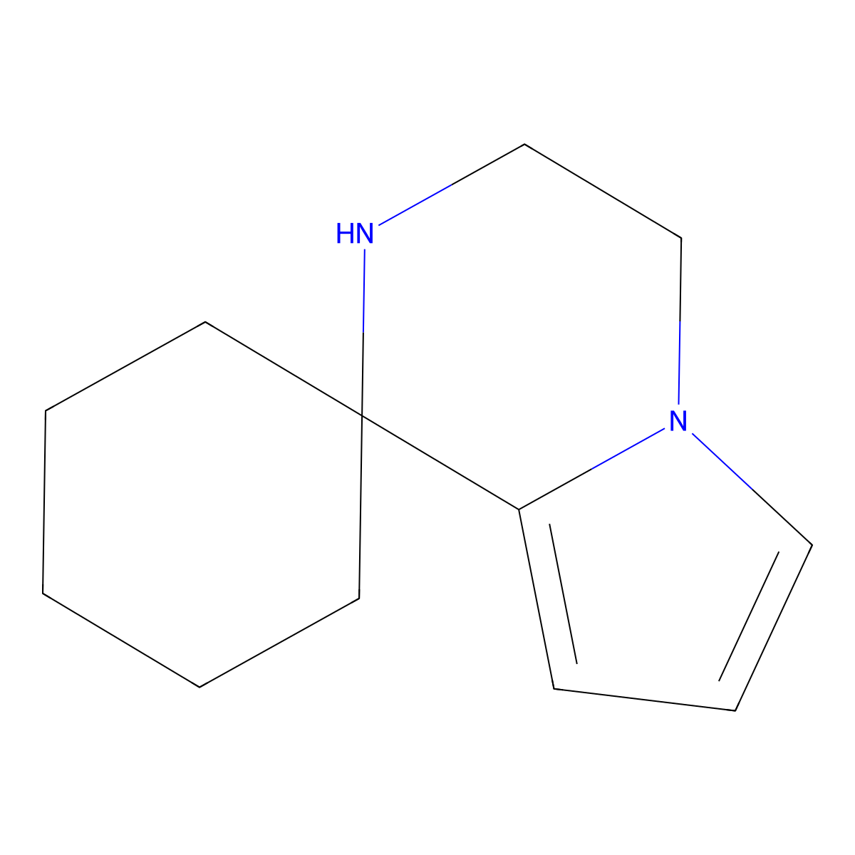 3',4'-dihydro-2'H-spiro(cyclohexane-1,1'-pyrrolo(1,2-a)pyrazine) molecular structure, CAS 1210513-03-3