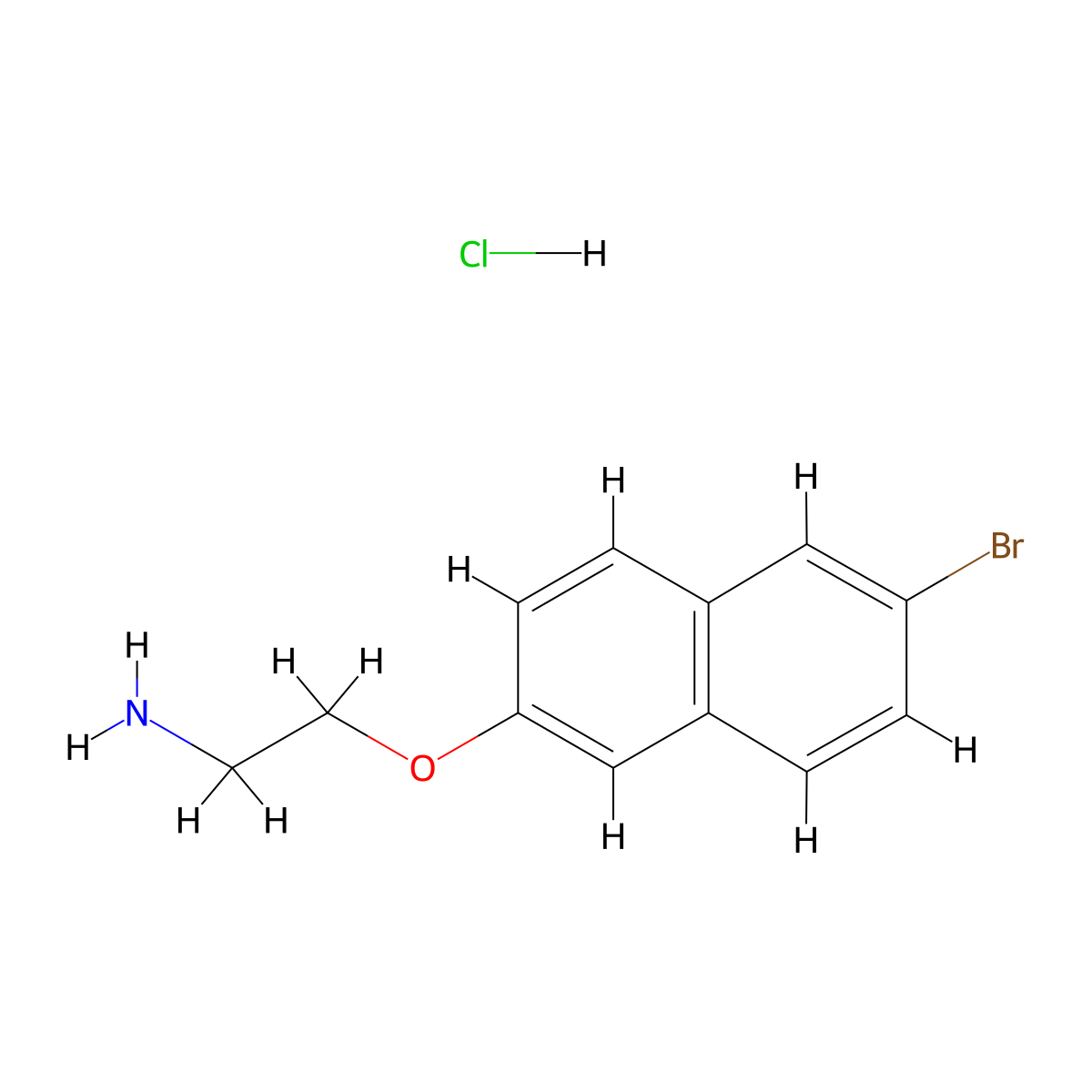 2-(2-Aminoethoxy)-6-bromonaphthalene hydrochloride molecular structure, CAS 1210516-35-0