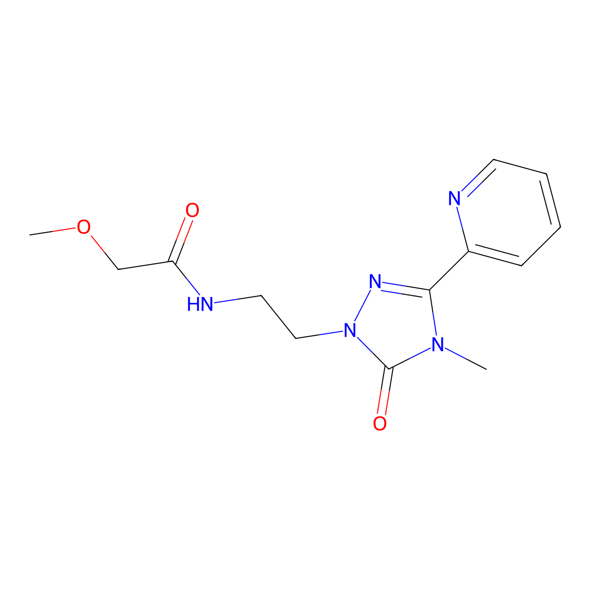 2-methoxy-N-{2-[4-methyl-5-oxo-3-(pyridin-2-yl)-4,5-dihydro-1H-1,2,4-triazol-1-yl]ethyl}acetamide molecular structure, CAS 1210516-76-9