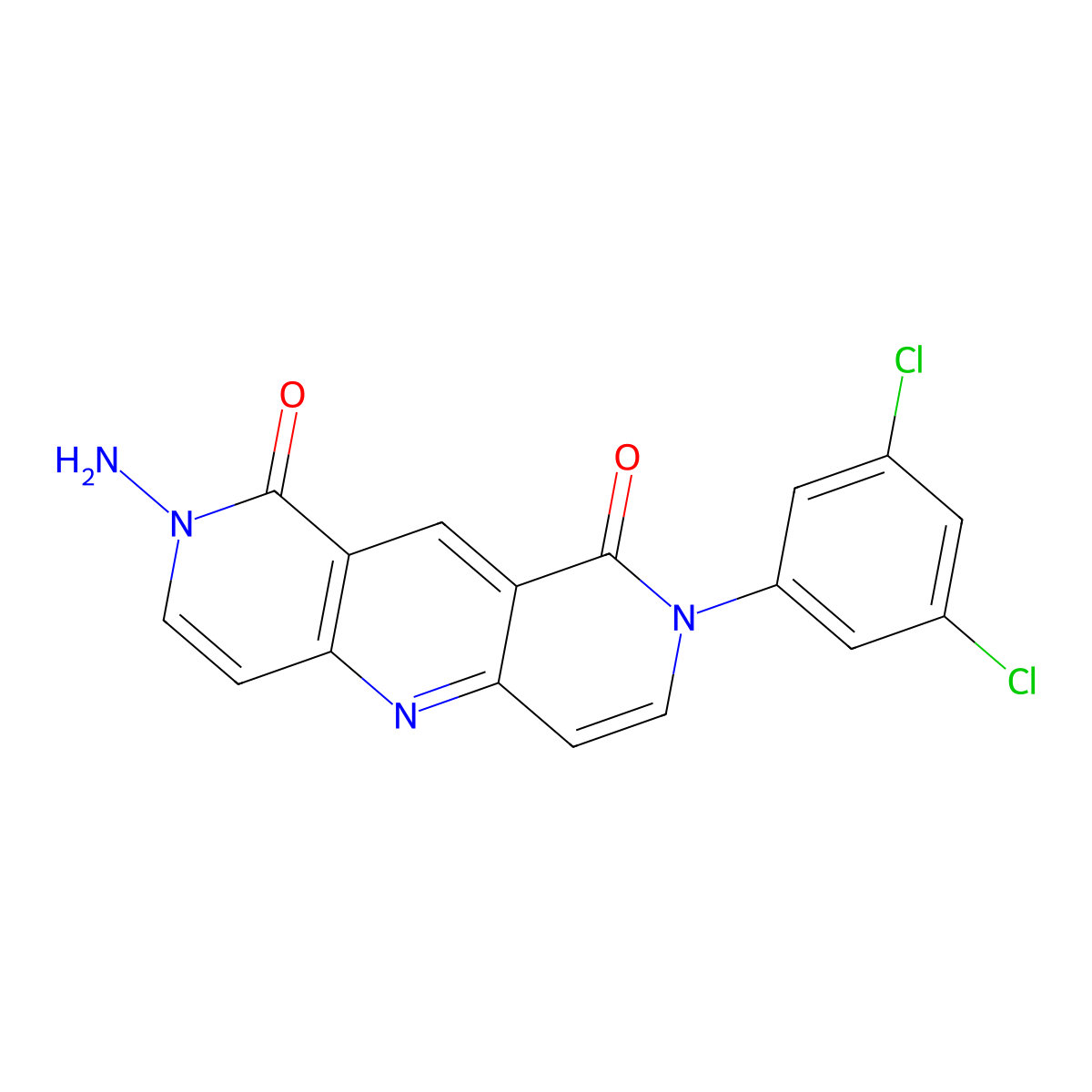 2-amino-8-(3,5-dichlorophenyl)pyrido[4,3-b][1,6]naphthyridine-1,9(2H,8H)-dione molecular structure, CAS 1210518-59-4
