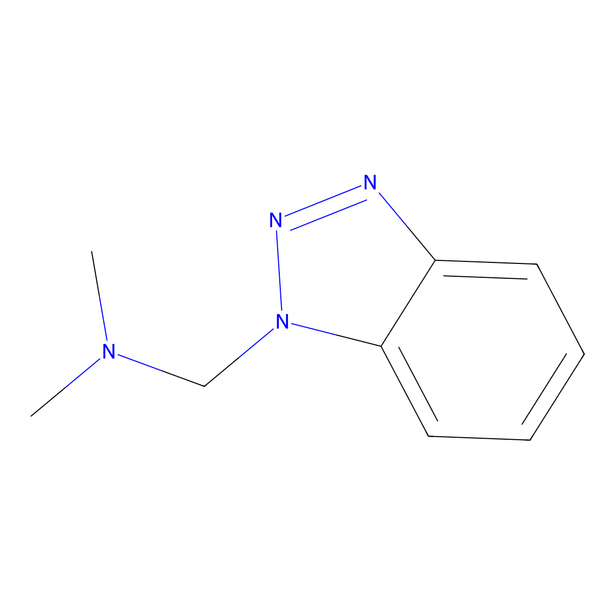 (1H-1,2,3-Benzotriazol-1-ylmethyl)dimethylamine molecular structure, CAS 1210522-68-1