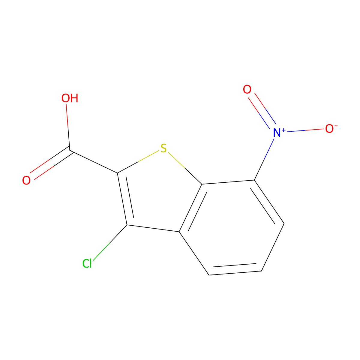 3-Chloro-7-nitro-1-benzothiophene-2-carboxylic acid molecular structure, CAS 1210527-55-1