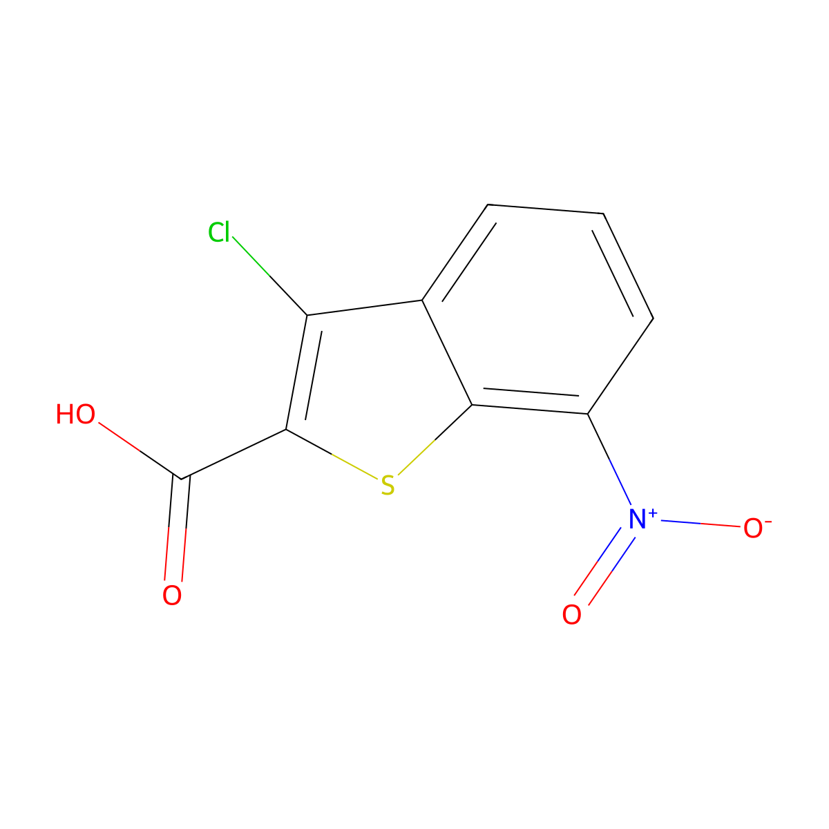 3-Chloro-7-nitro-1-benzothiophene-2-carboxylic acid molecular structure, CAS 1210527-55-1