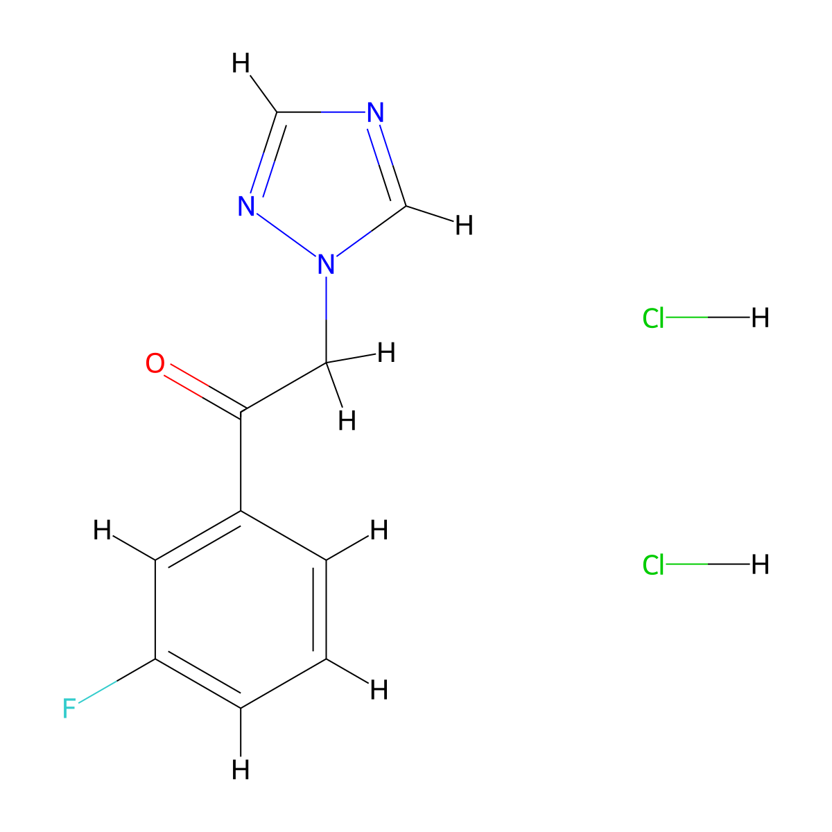 1-(3-fluorophenyl)-2-(1H-1,2,4-triazol-1-yl)ethan-1-one dihydrochloride molecular structure, CAS 1210529-03-5