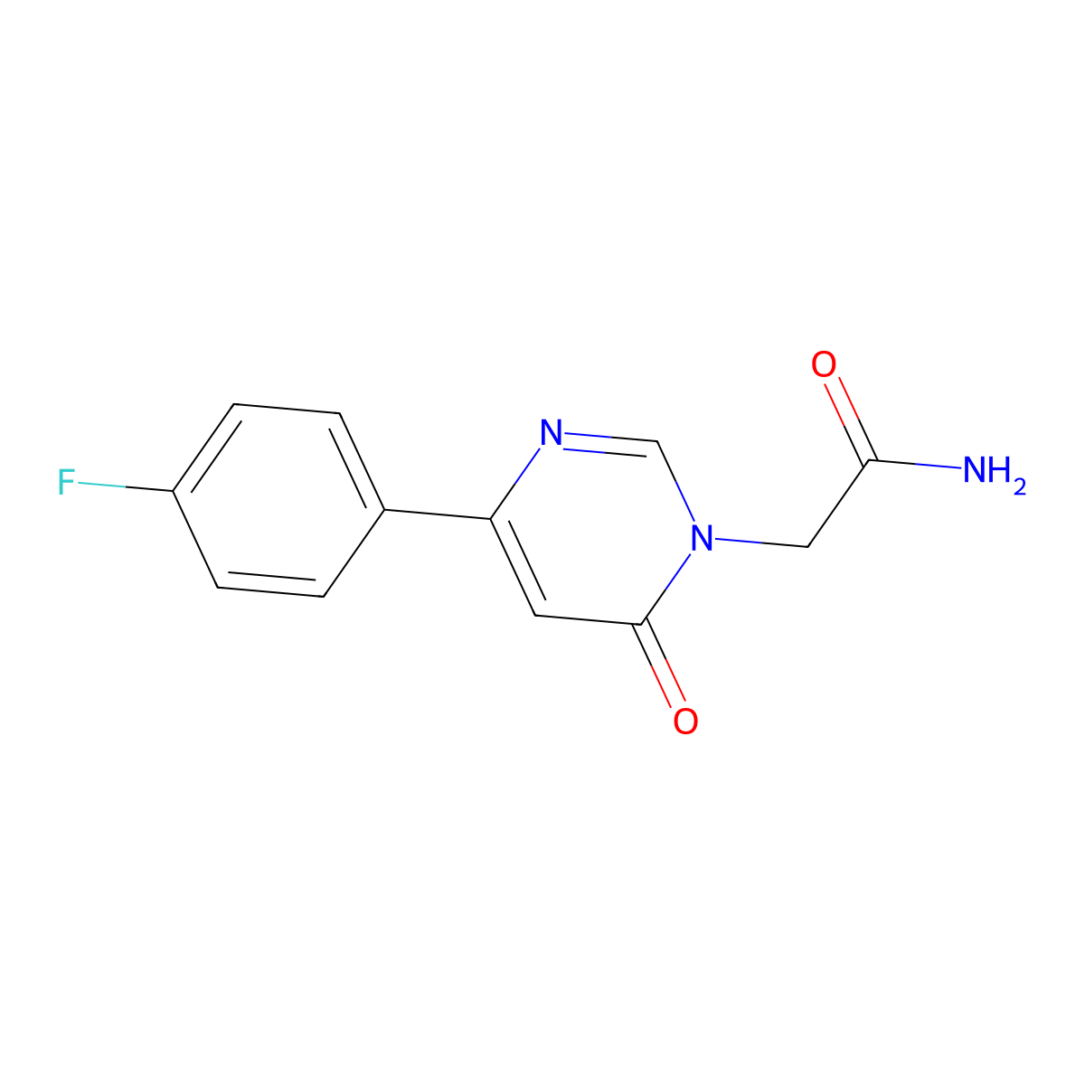 2-(4-(4-fluorophenyl)-6-oxopyrimidin-1(6H)-yl)acetamide molecular structure, CAS 1210536-35-8