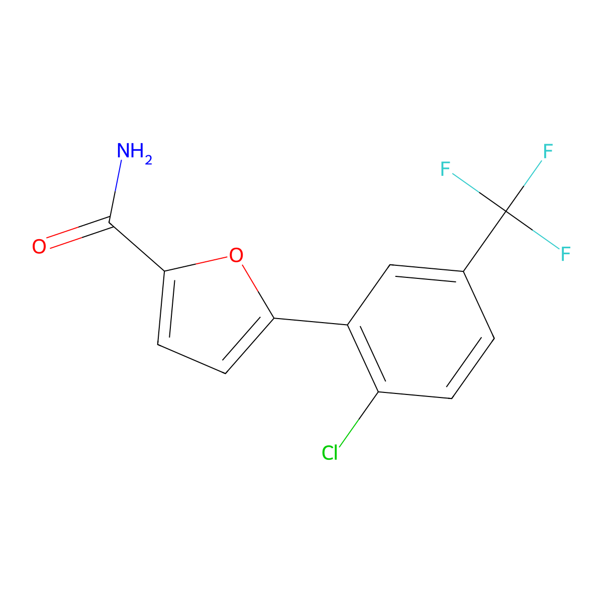 5-[2-Chloro-5-(trifluoromethyl)phenyl]furan-2-carboxamide molecular structure, CAS 1210538-40-1