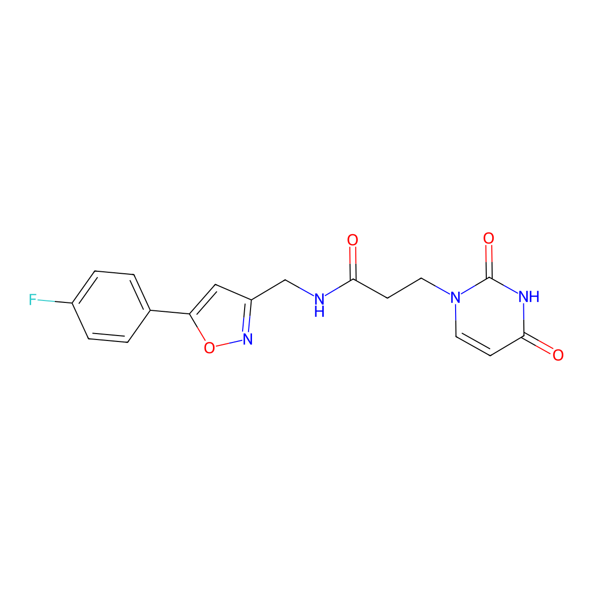 3-(2,4-dioxo-3,4-dihydropyrimidin-1(2H)-yl)-N-((5-(4-fluorophenyl)isoxazol-3-yl)methyl)propanamide molecular structure, CAS 1210539-75-5