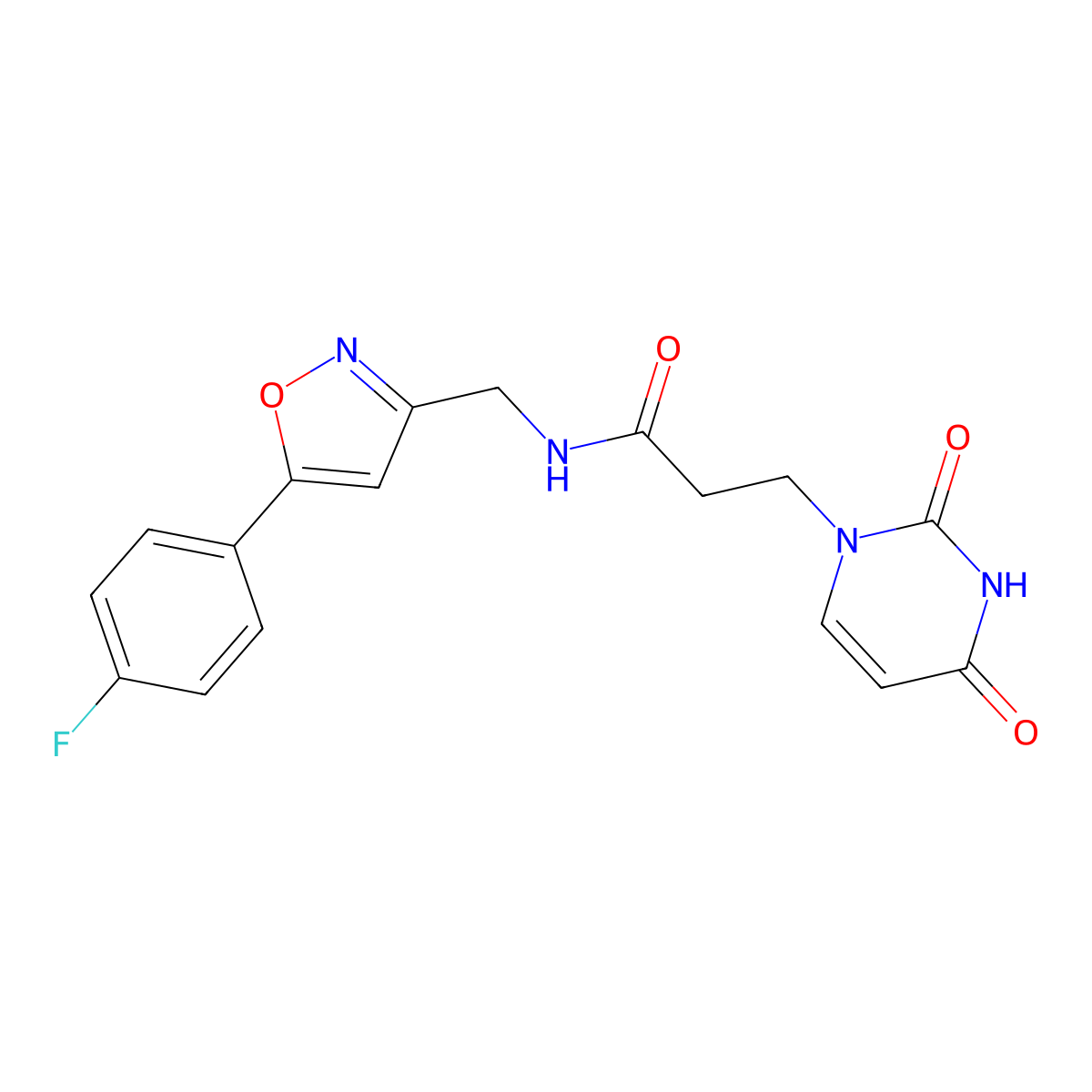3-(2,4-dioxo-3,4-dihydropyrimidin-1(2H)-yl)-N-((5-(4-fluorophenyl)isoxazol-3-yl)methyl)propanamide molecular structure, CAS 1210539-75-5