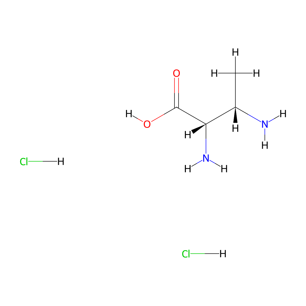 (2S,3S)-2,3-diaminobutanoic acid dihydrochloride molecular structure, CAS 121054-30-6