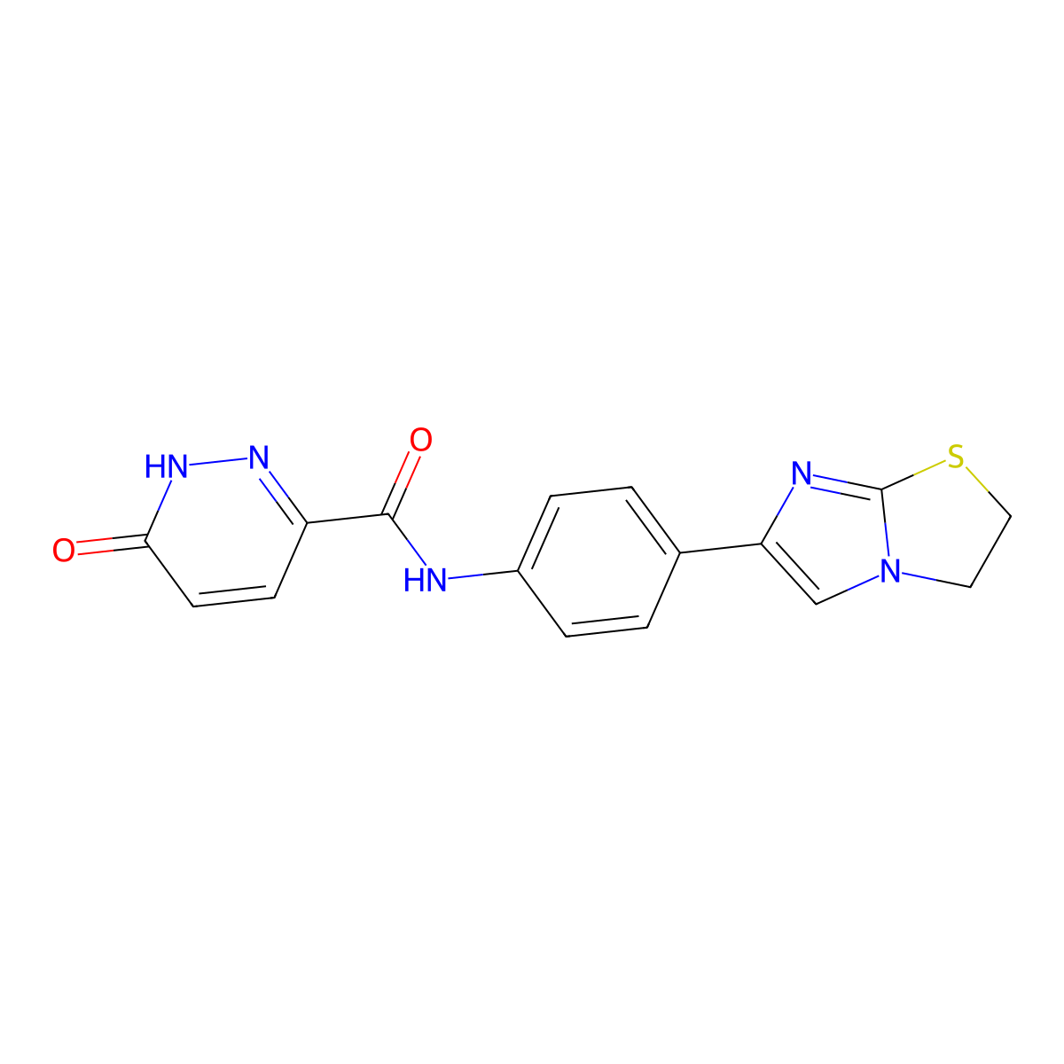 N-(4-(2,3-dihydroimidazo[2,1-b]thiazol-6-yl)phenyl)-6-oxo-1,6-dihydropyridazine-3-carboxamide molecular structure, CAS 1210540-83-2