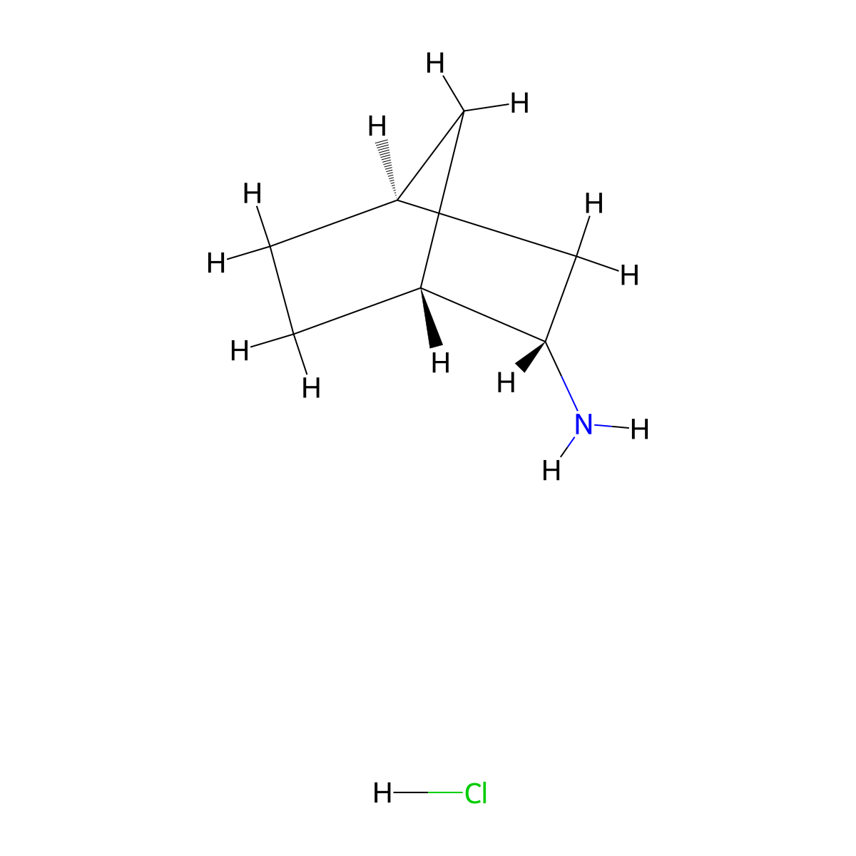 (1R,2S,4S)-bicyclo(2.2.1)heptan-2-amine hydrochloride molecular structure, CAS 121055-07-0