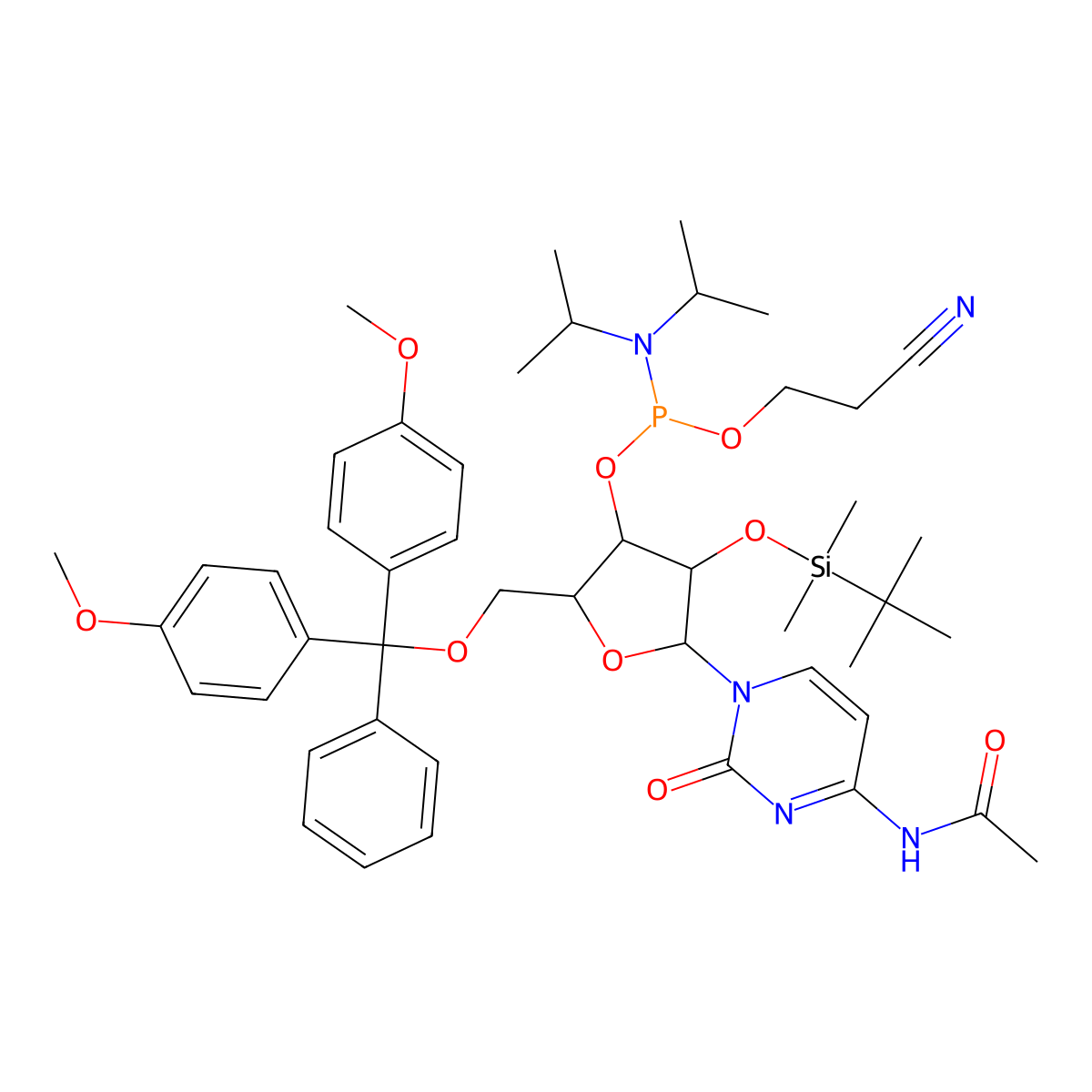 Ac-rC Phosphoramidite molecular structure, CAS 121058-88-6