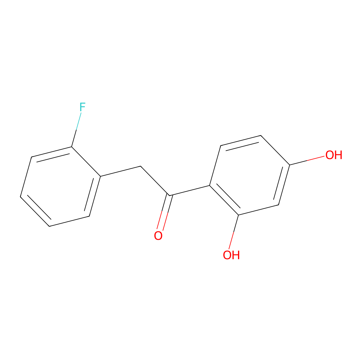 1-(2,4-Dihydroxyphenyl)-2-(2-fluorophenyl)ethanone molecular structure, CAS 121060-02-4