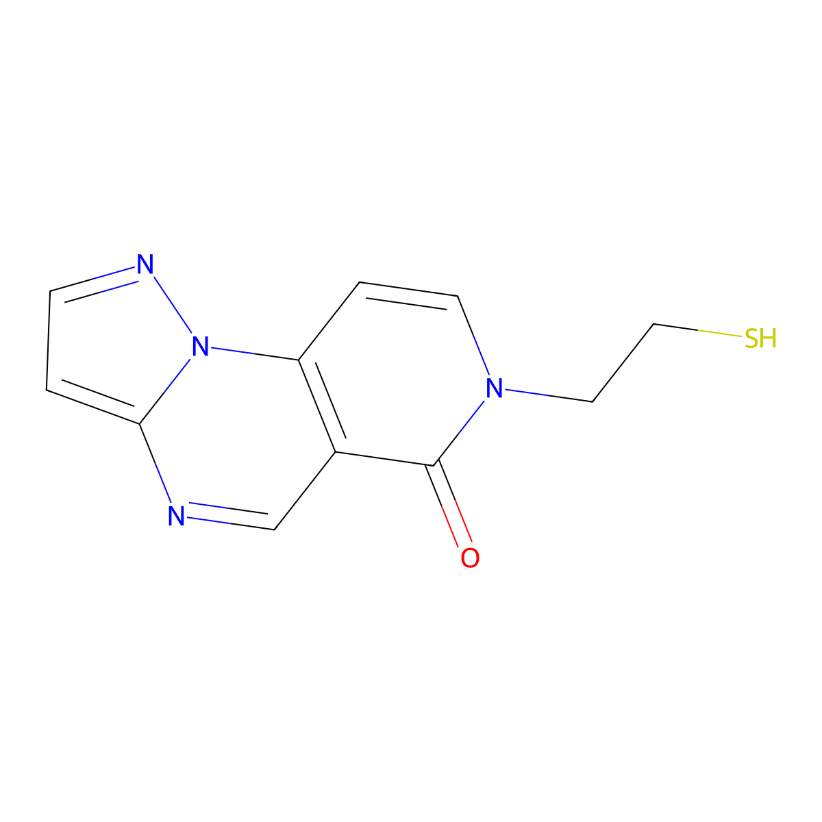 7-(2-mercaptoethyl)pyrazolo[1,5-a]pyrido[3,4-e]pyrimidin-6(7H)-one molecular structure, CAS 1210610-70-0