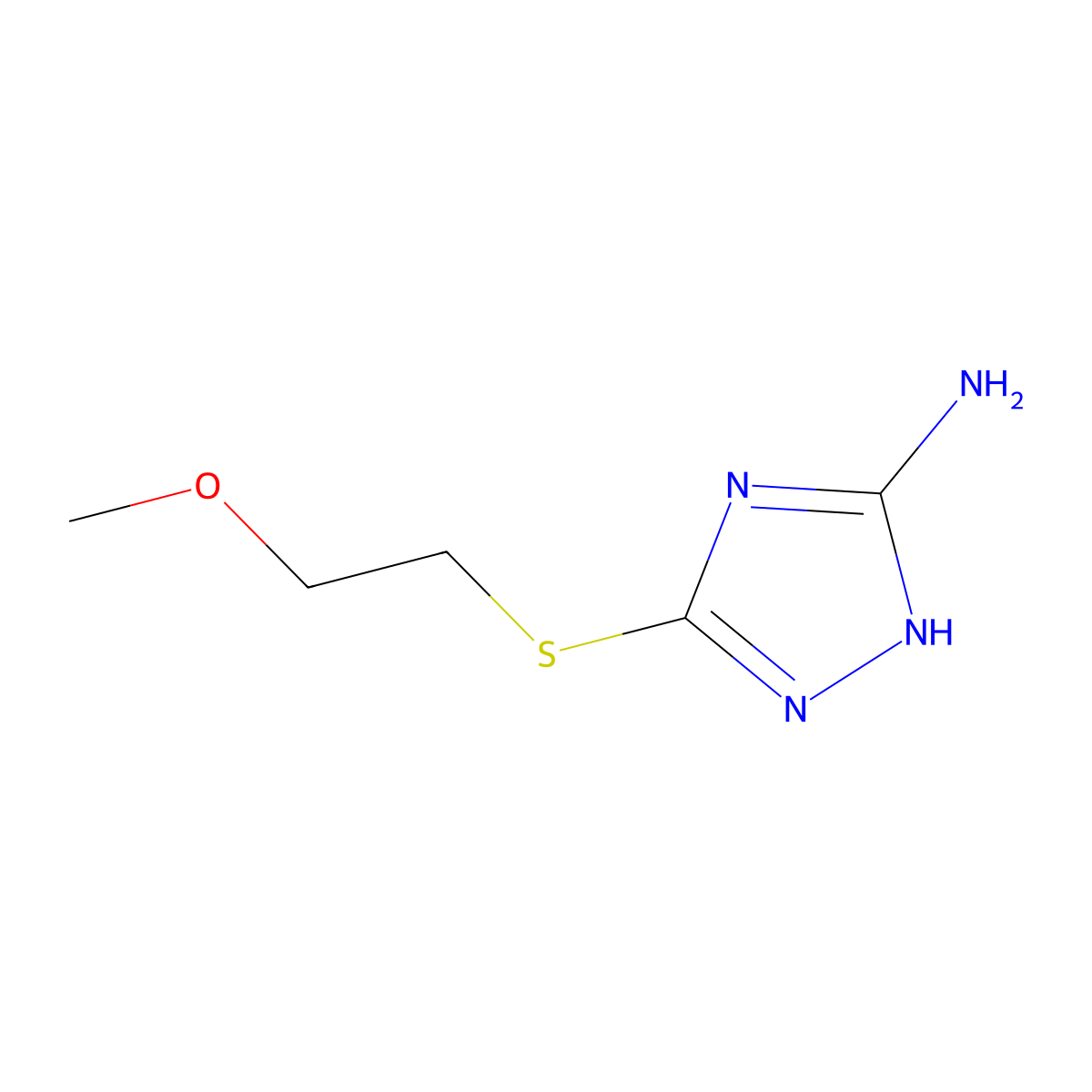 3-[(2-methoxyethyl)sulfanyl]-1H-1,2,4-triazol-5-amine molecular structure, CAS 121062-45-1