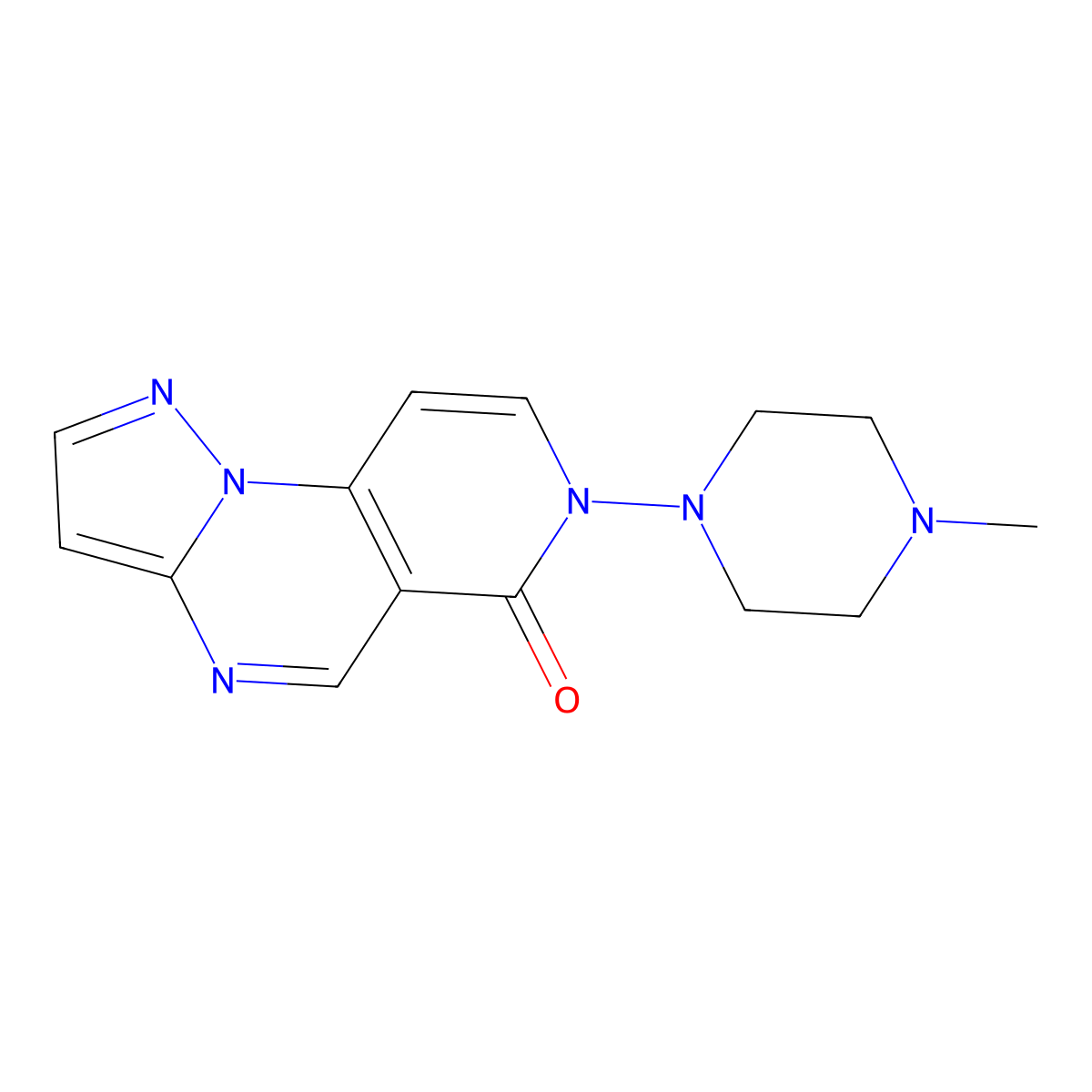 7-(4-methylpiperazin-1-yl)pyrazolo[1,5-a]pyrido[3,4-e]pyrimidin-6(7H)-one molecular structure, CAS 1210621-24-1