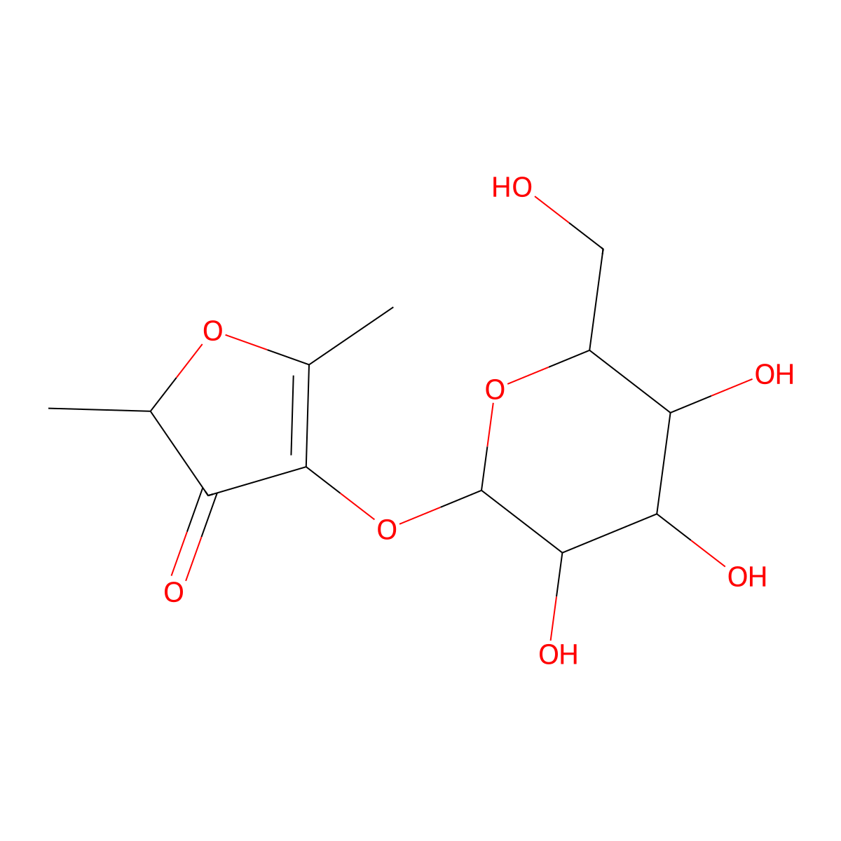Furaneol 4-glucoside molecular structure, CAS 121063-56-7