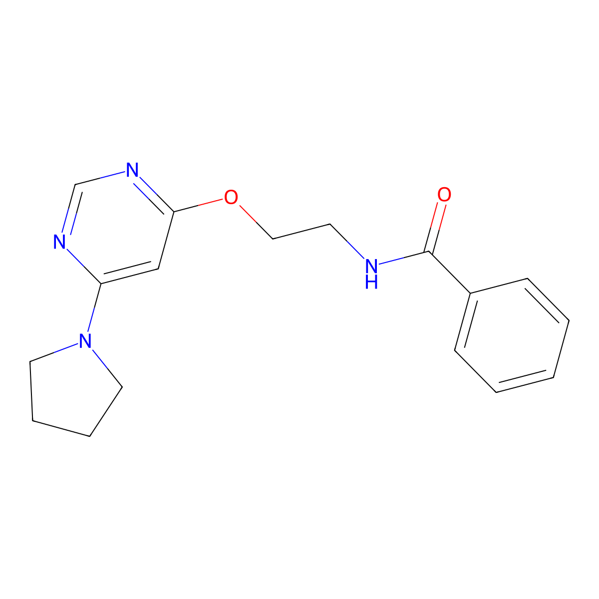 N-(2-{[6-(Pyrrolidin-1-YL)pyrimidin-4-YL]oxy}ethyl)benzamide molecular structure, CAS 1210632-86-2