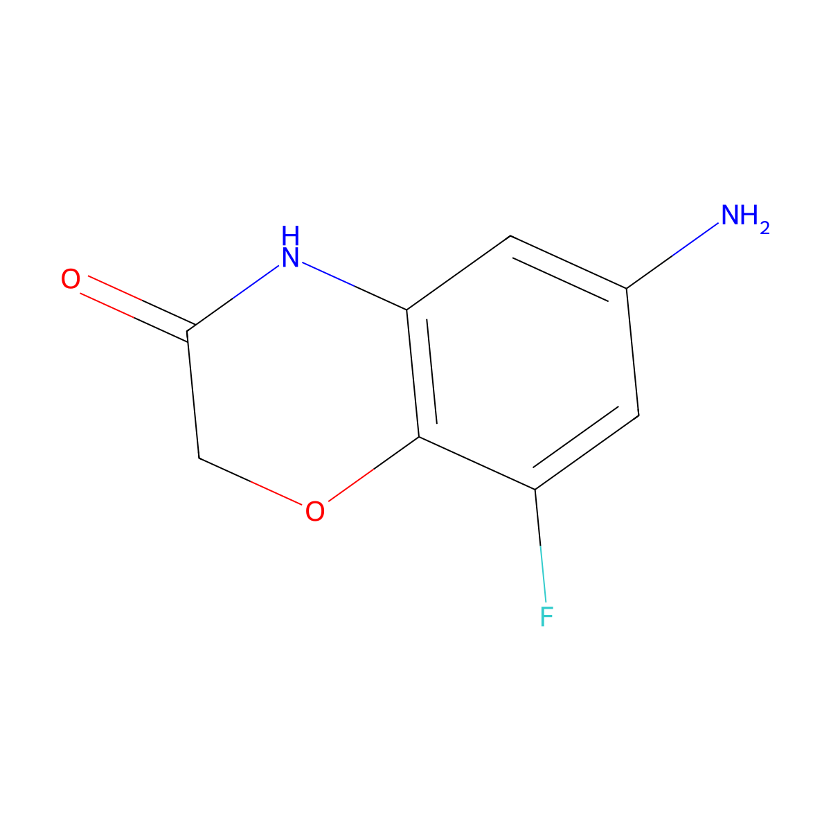 6-amino-8-fluoro-2H-1,4-benzoxazin-3(4H)-one molecular structure, CAS 1210635-69-0