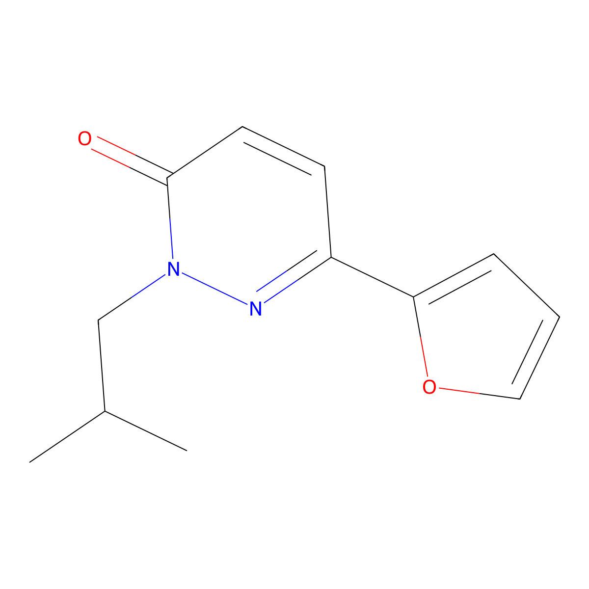 6-(furan-2-yl)-2-isobutylpyridazin-3(2H)-one molecular structure, CAS 1210636-61-5