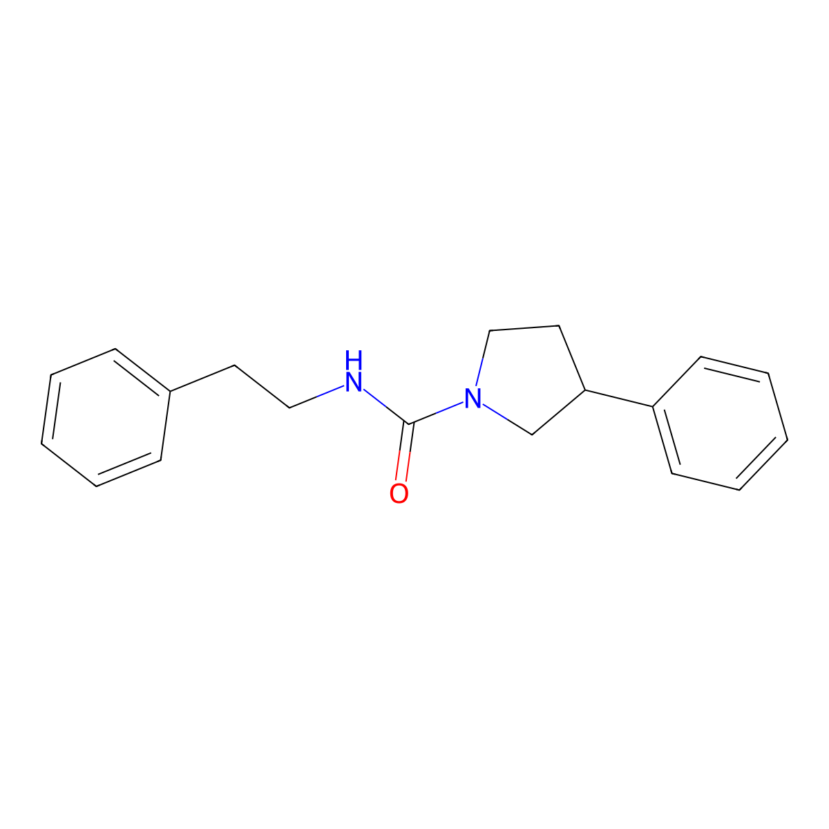 N-phenethyl-3-phenylpyrrolidine-1-carboxamide molecular structure, CAS 1210639-57-8