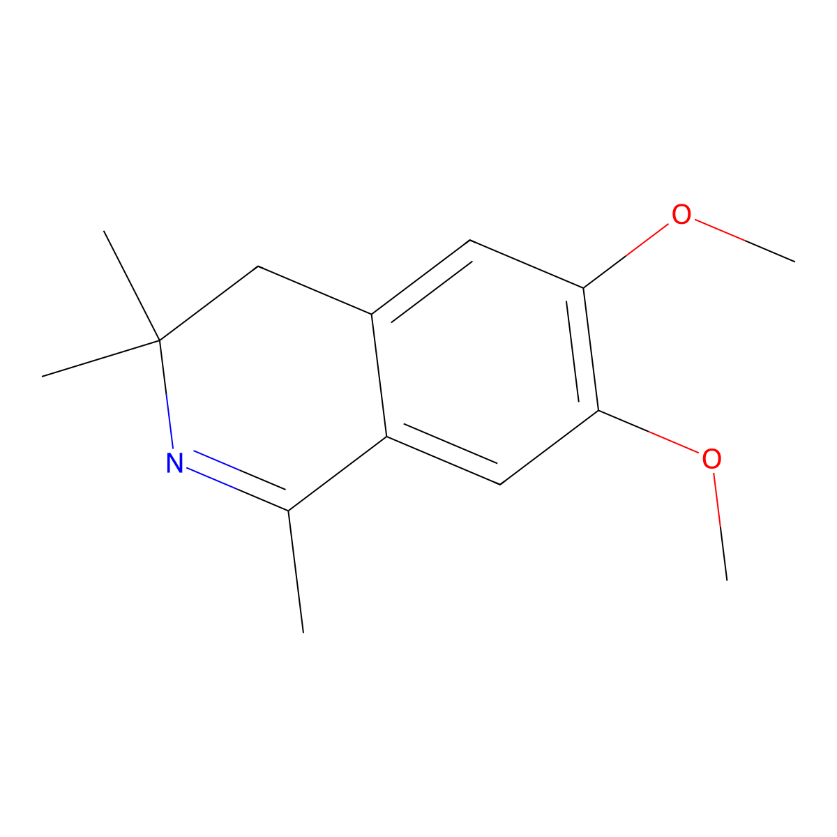 6,7-Dimethoxy-1,3,3-trimethyl-3,4-dihydroisoquinoline molecular structure, CAS 121064-15-1