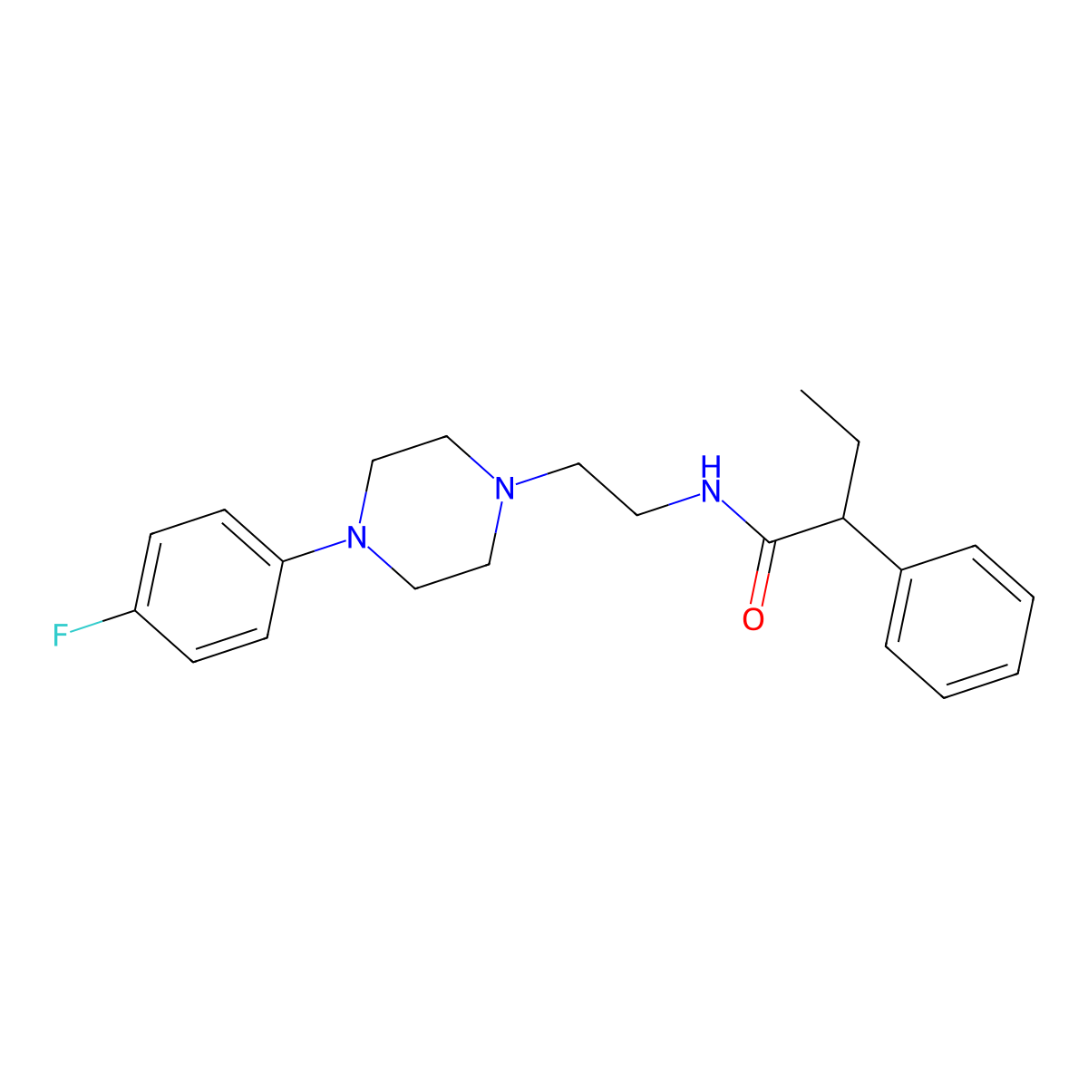 N-(2-(4-(4-fluorophenyl)piperazin-1-yl)ethyl)-2-phenylbutanamide molecular structure, CAS 1210643-92-7