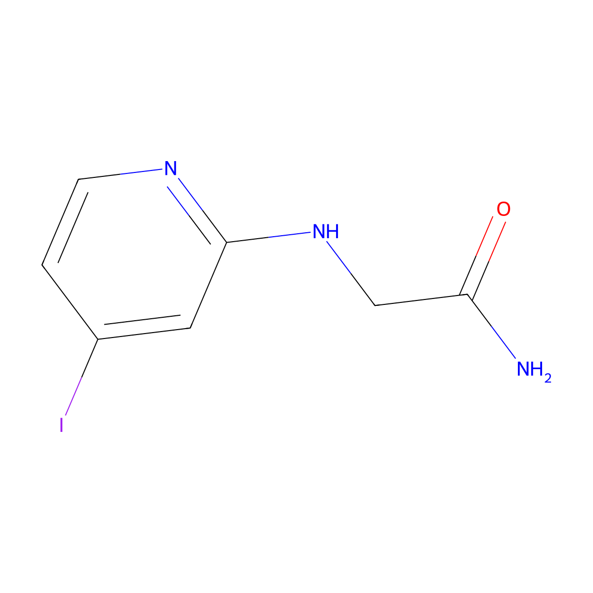 2-(4-Iodopyridin-2-ylamino)acetamide molecular structure, CAS 1210646-12-0